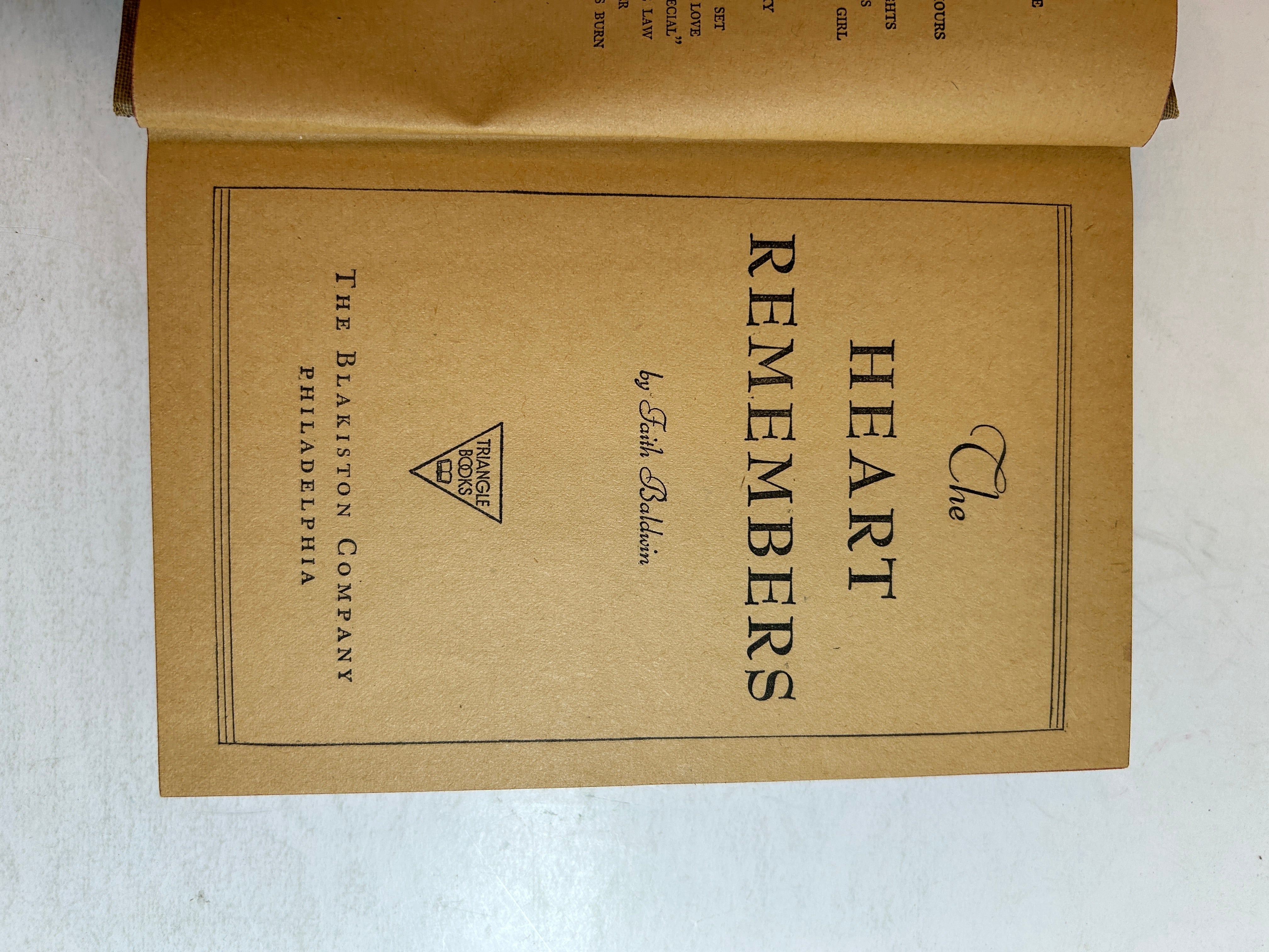 4 Faith Baldwin incl Hotel Hostess/Face Toward the Spring/The Heart Remembers