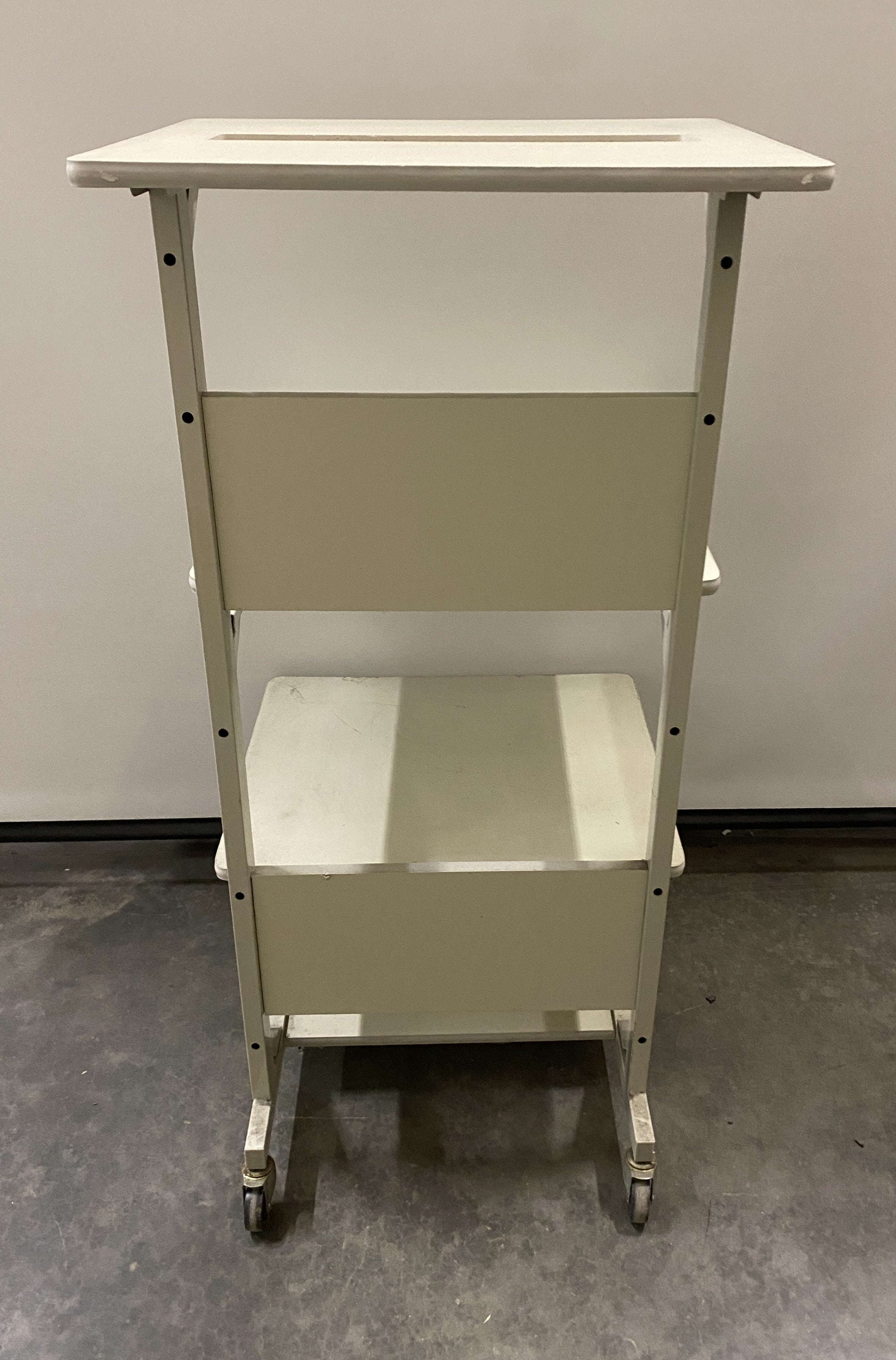 4 Shelved Cream Colored Rolling Cart