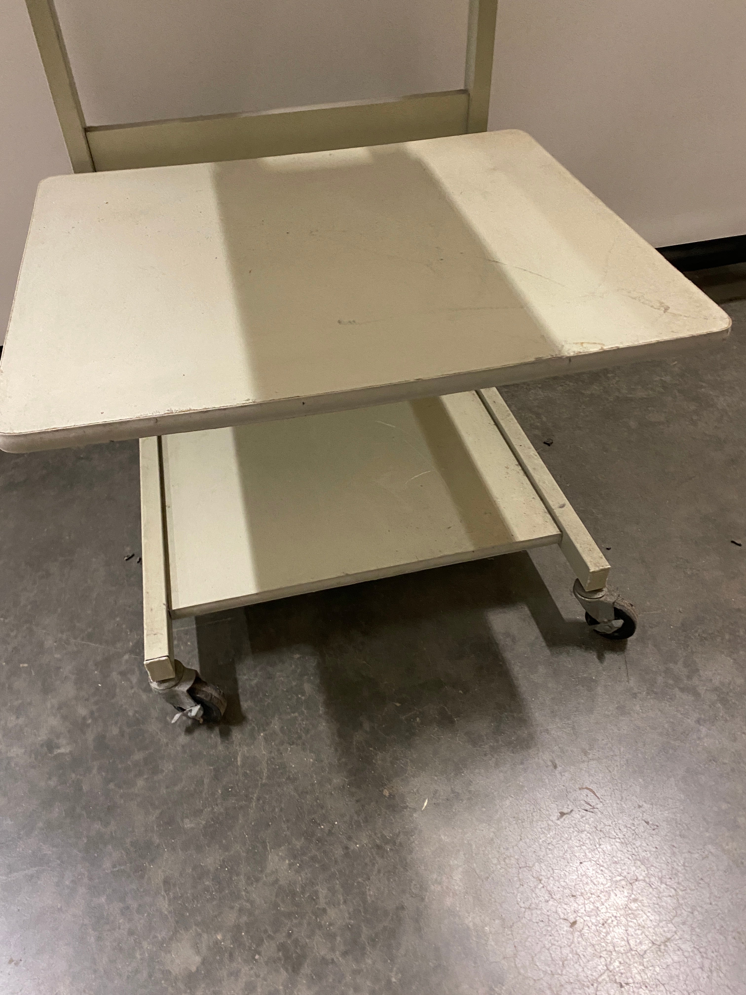 4 Shelved Cream Colored Rolling Cart