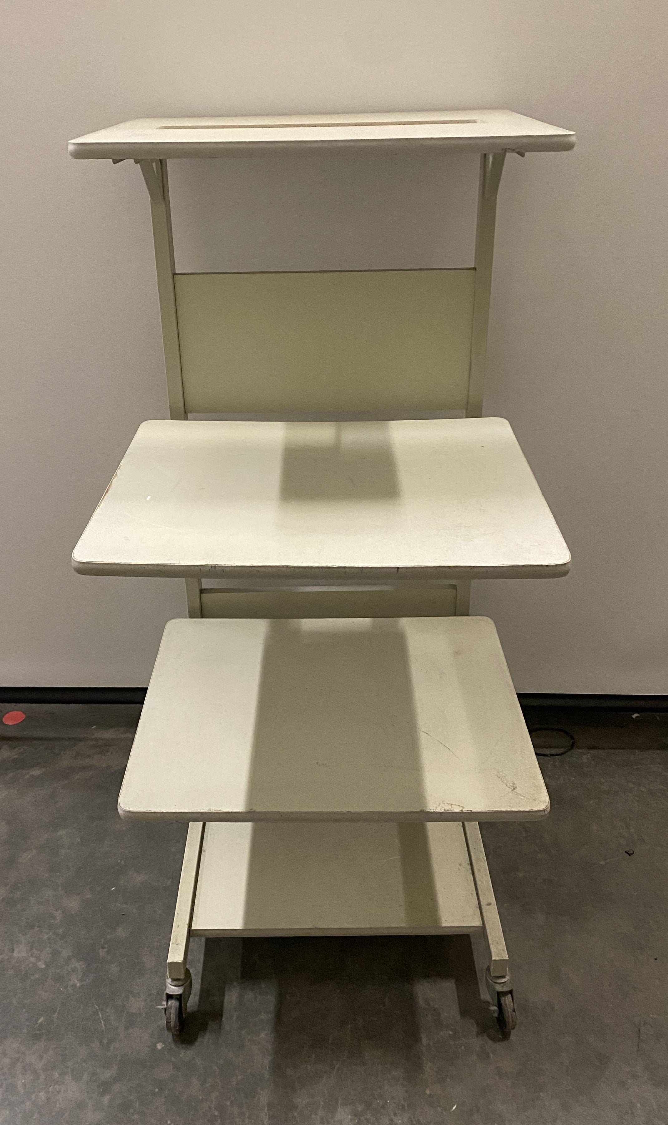 4 Shelved Cream Colored Rolling Cart