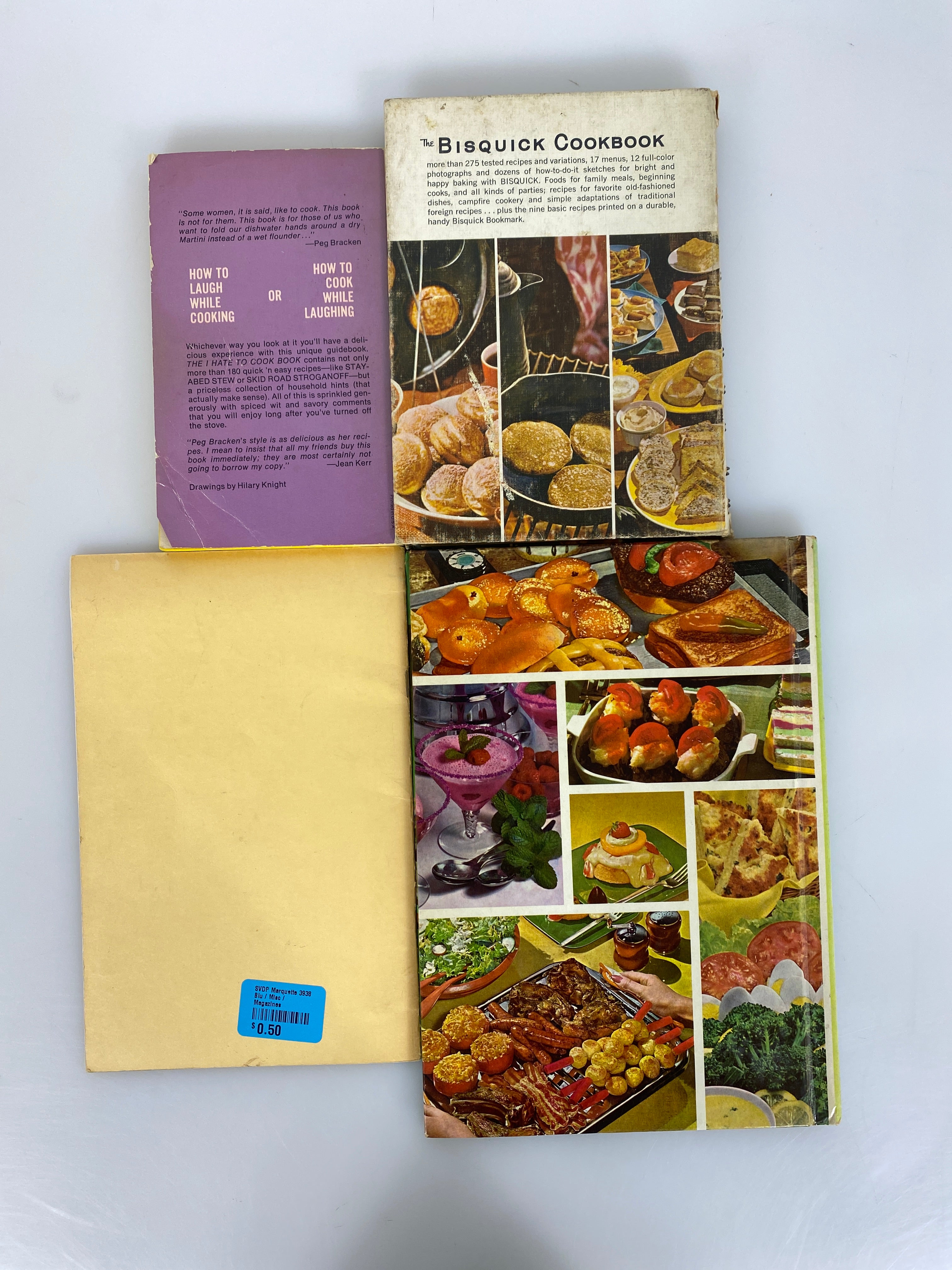 4 Vintage Cookbooks: I Hate to Cook/Bisquick/Better Homes & Gardens/Aunt Sammy