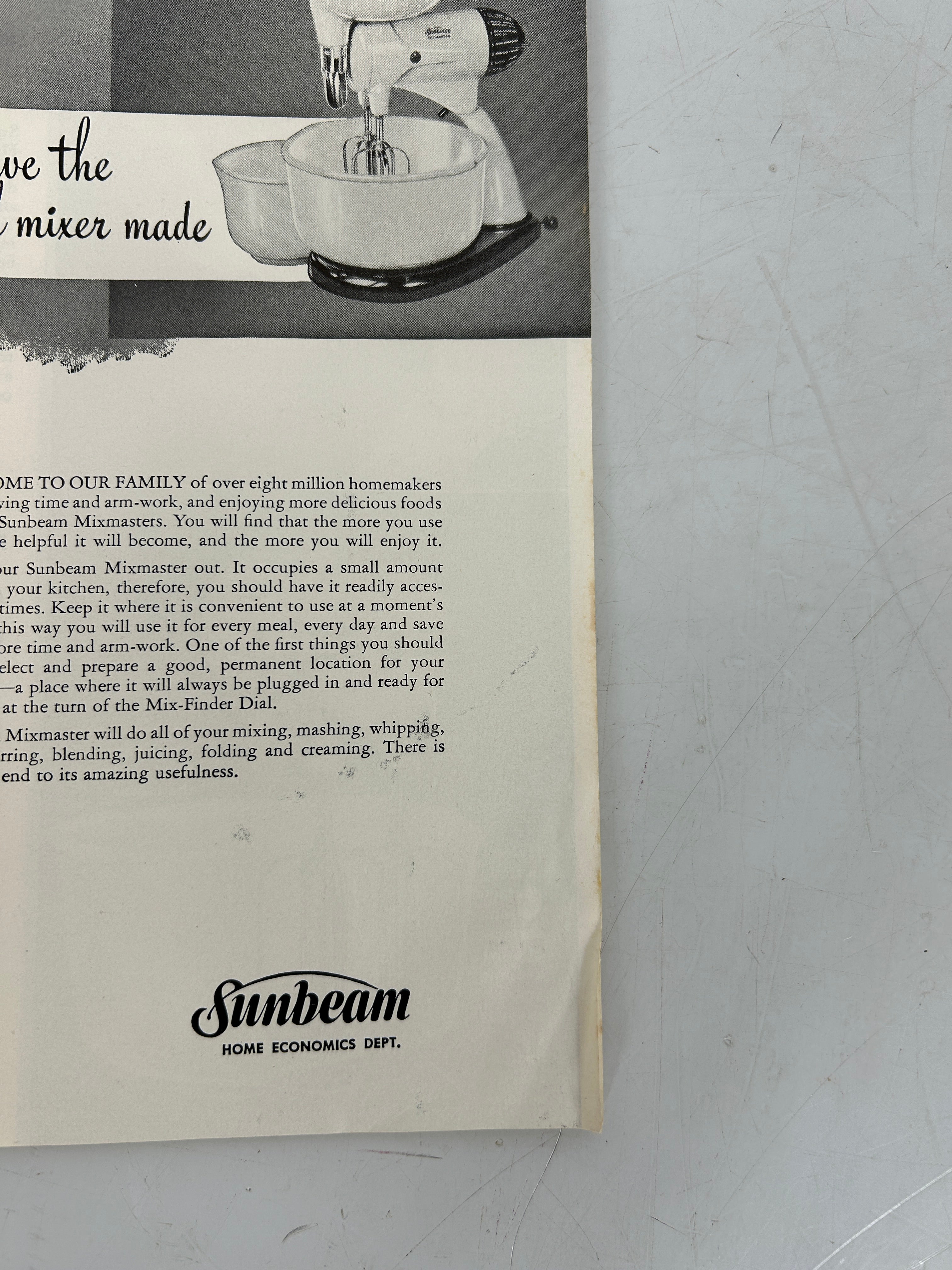 4 Vintage Sunbeam Mixmaster Hand Mixer Booklets w Recipes 1950-74 SC