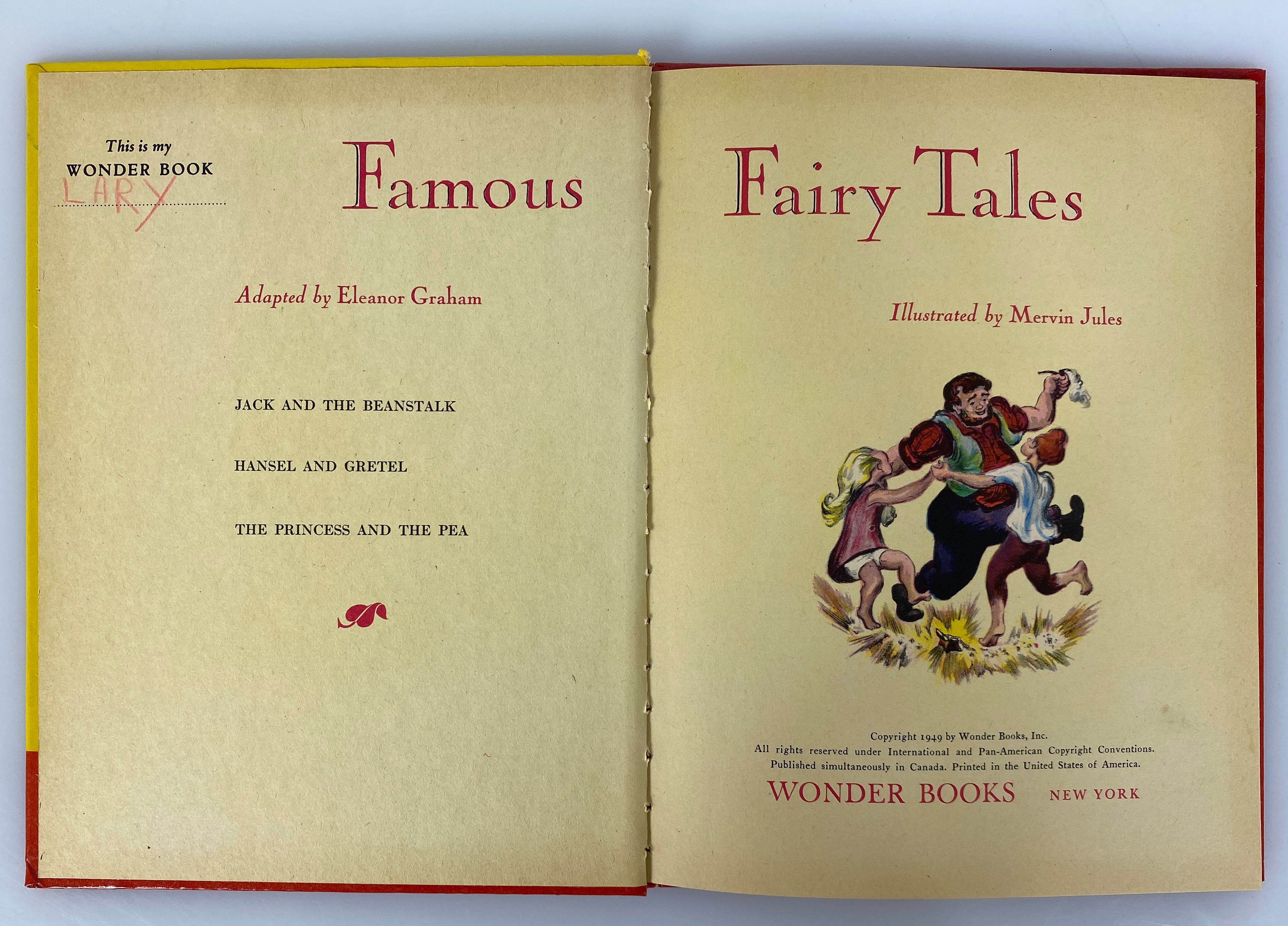 4 Vintage Wonder Books: Heidi/Famous Fairy Tales/Around the World 1949-64 HC
