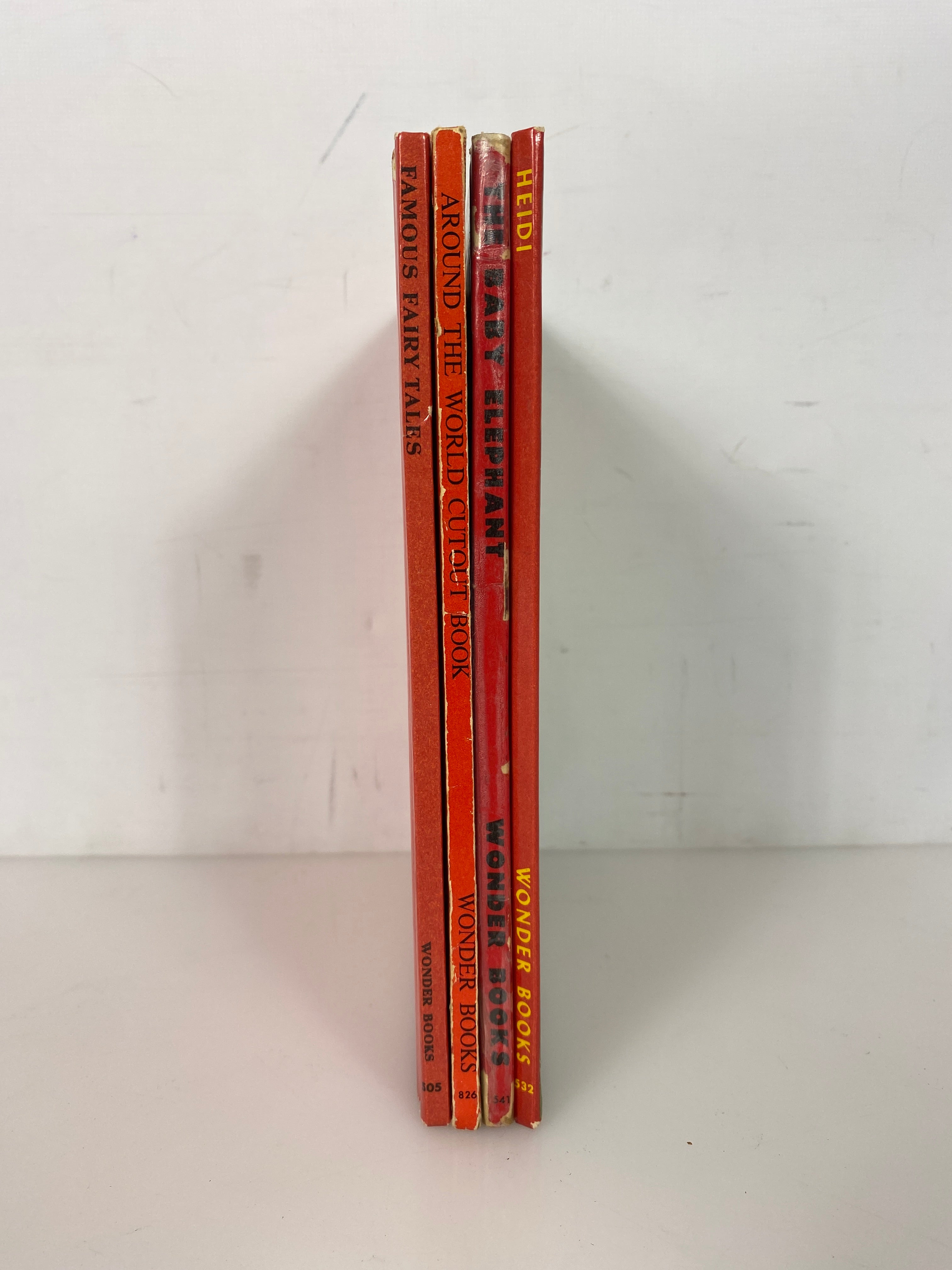 4 Vintage Wonder Books: Heidi/Famous Fairy Tales/Around the World 1949-64 HC