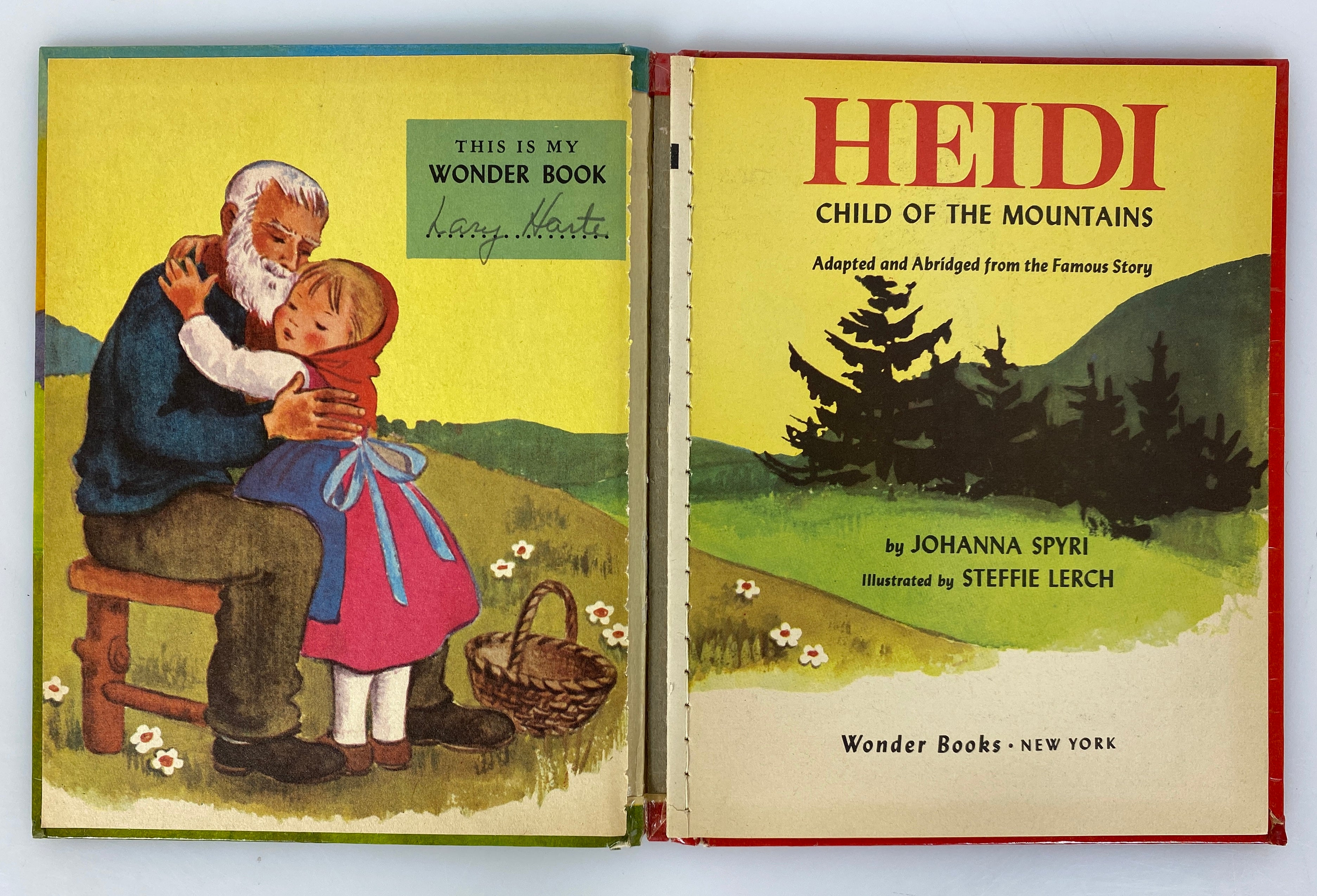 4 Vintage Wonder Books: Heidi/Famous Fairy Tales/Around the World 1949-64 HC