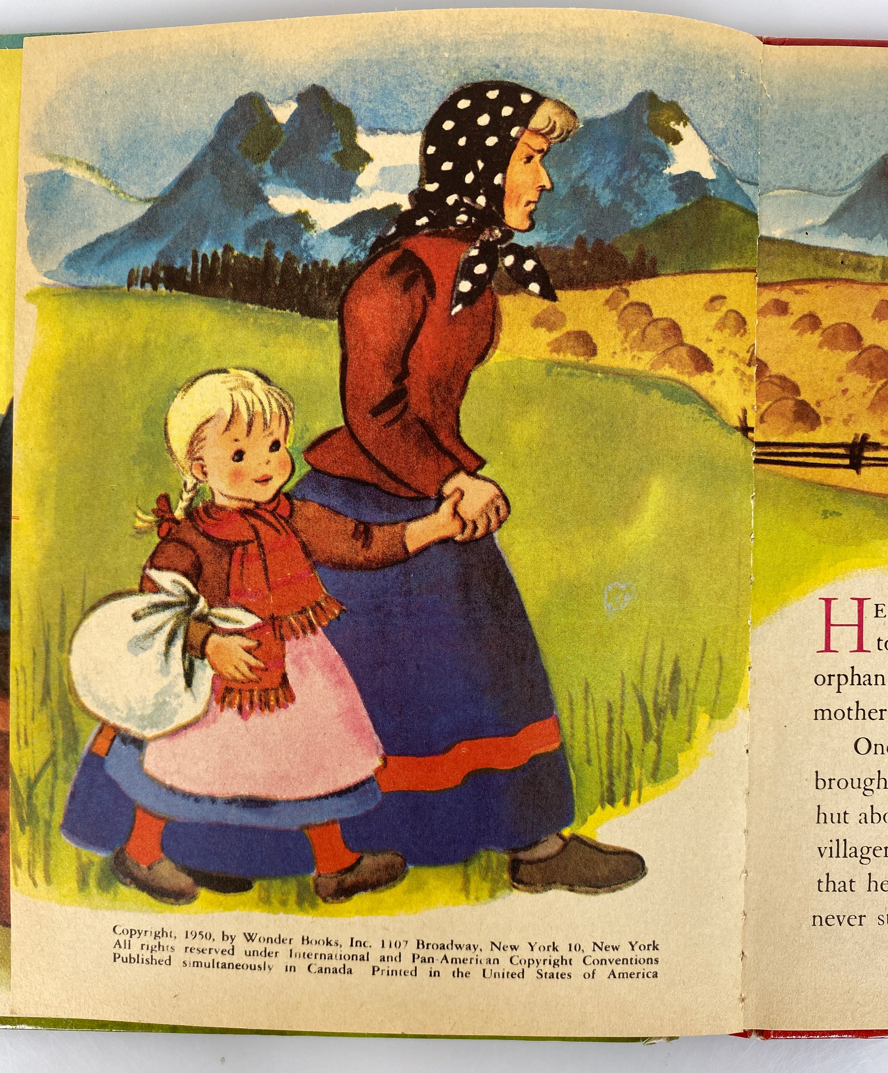4 Vintage Wonder Books: Heidi/Famous Fairy Tales/Around the World 1949-64 HC