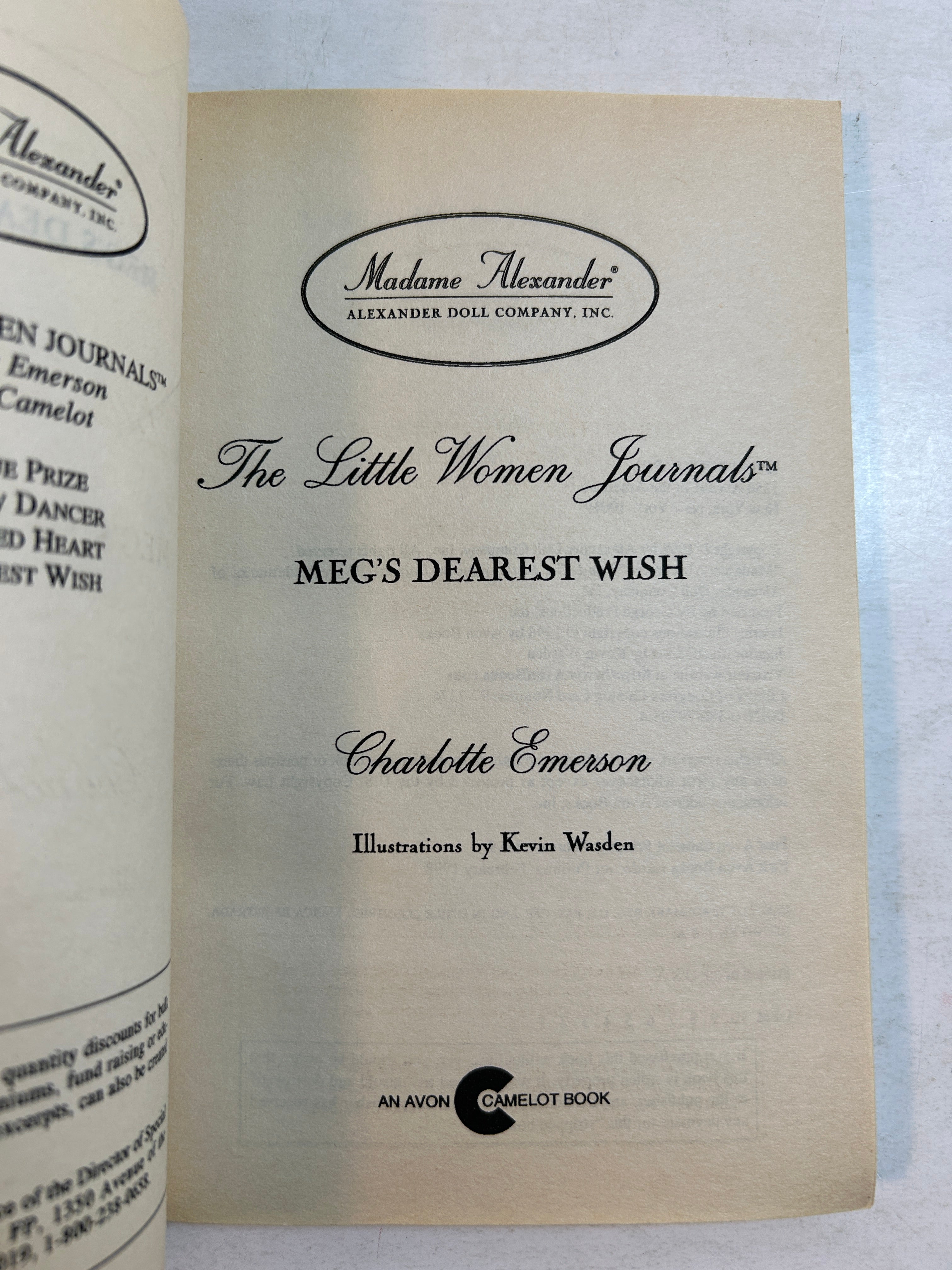 4 Vol Set Little Women Journals Charlotte Emerson Avon/Madam Alexander 1998-99