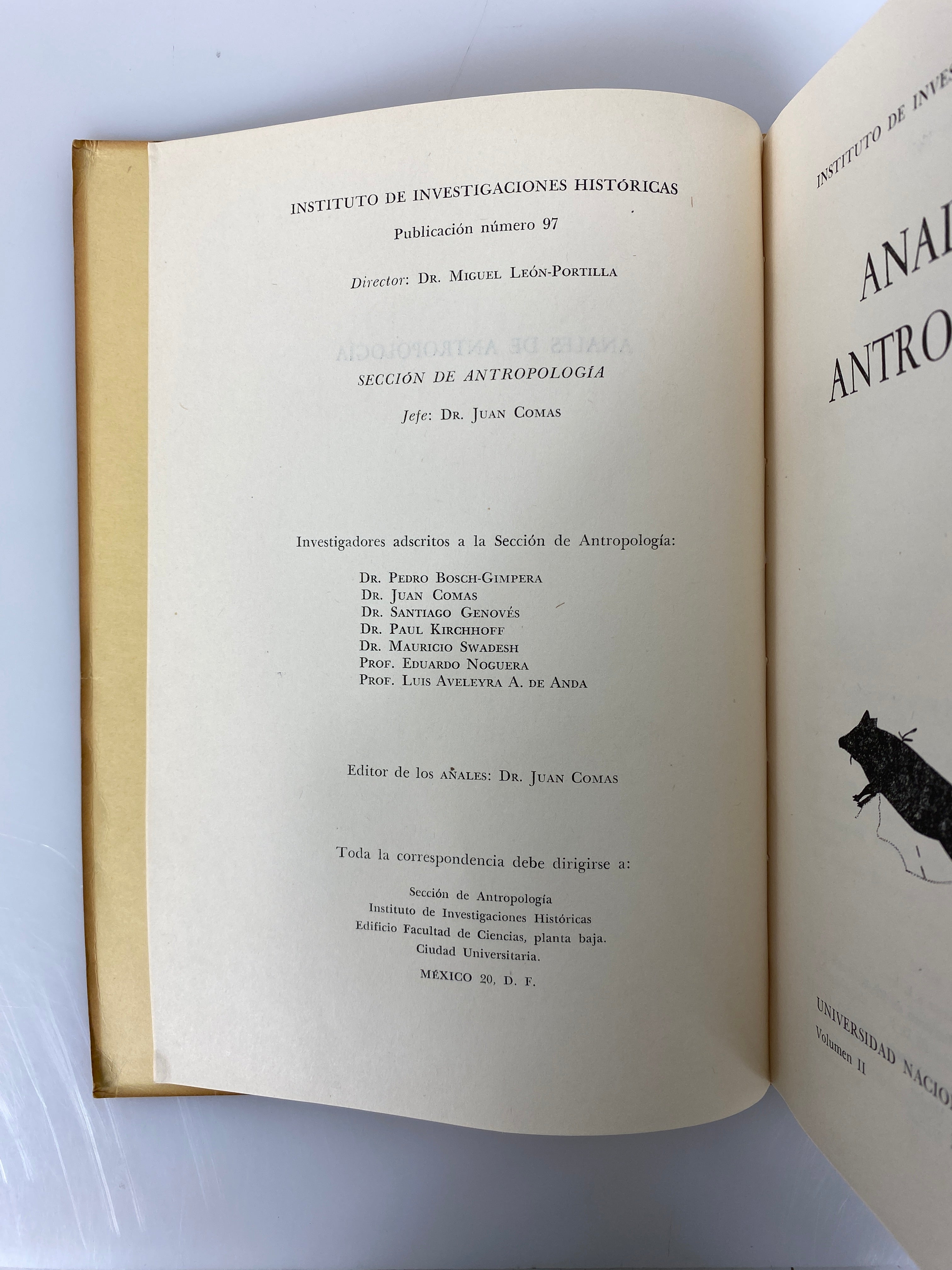 4 Vols: Anales De Antropologia Vols I-IV (in Spanish) 1964-1967 SC
