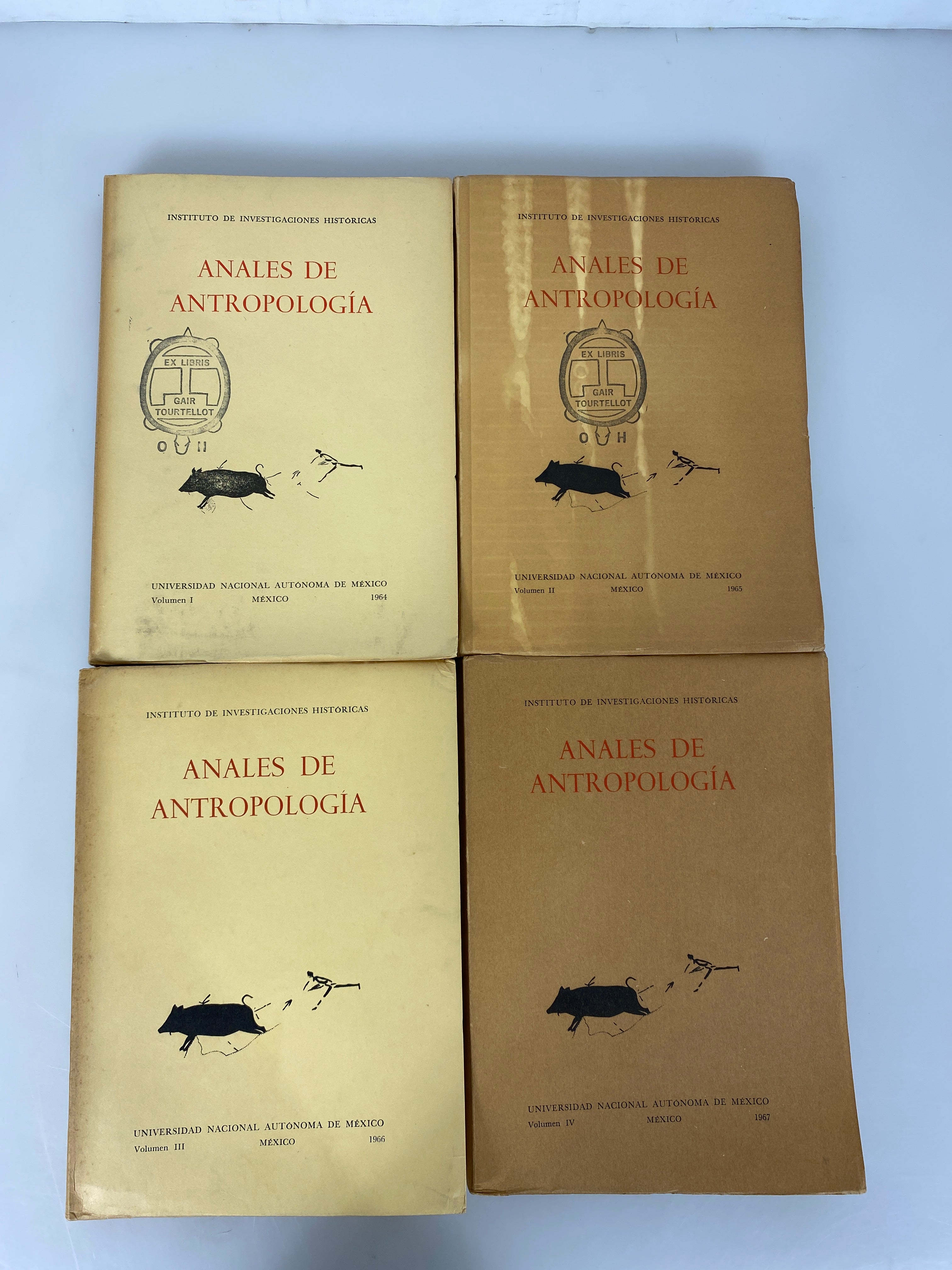 4 Vols: Anales De Antropologia Vols I-IV (in Spanish) 1964-1967 SC