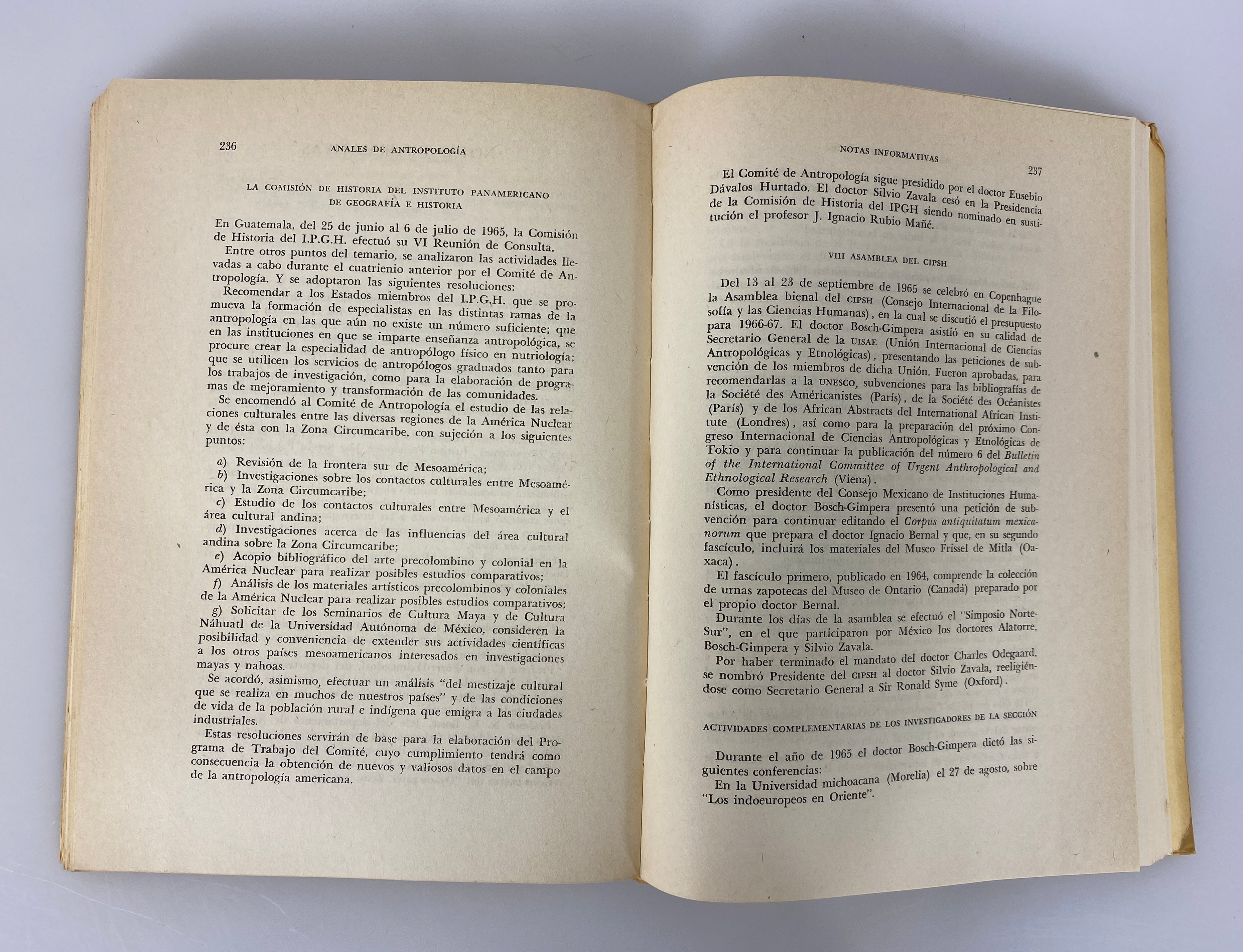4 Vols: Anales De Antropologia Vols I-IV (in Spanish) 1964-1967 SC