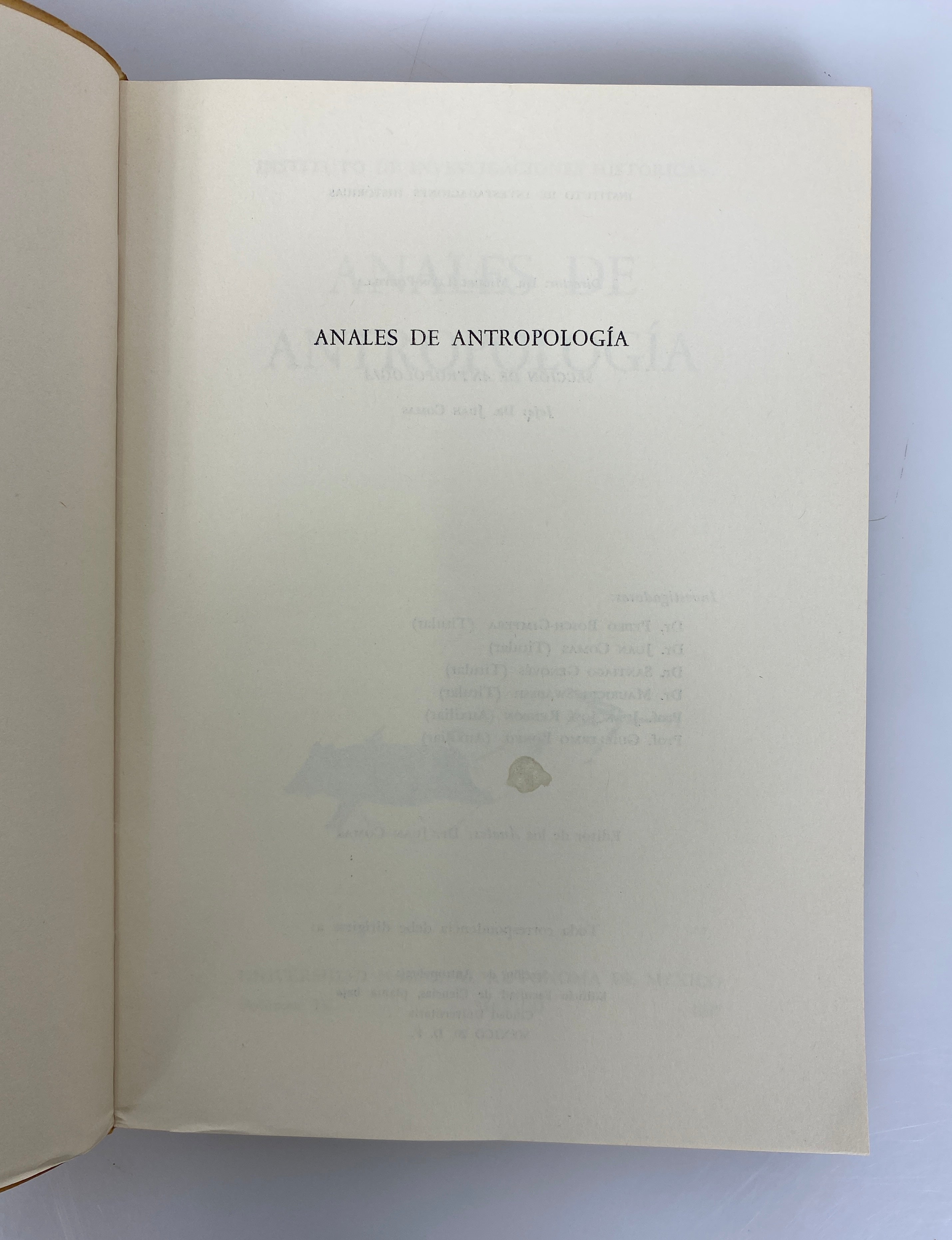4 Vols: Anales De Antropologia Vols I-IV (in Spanish) 1964-1967 SC