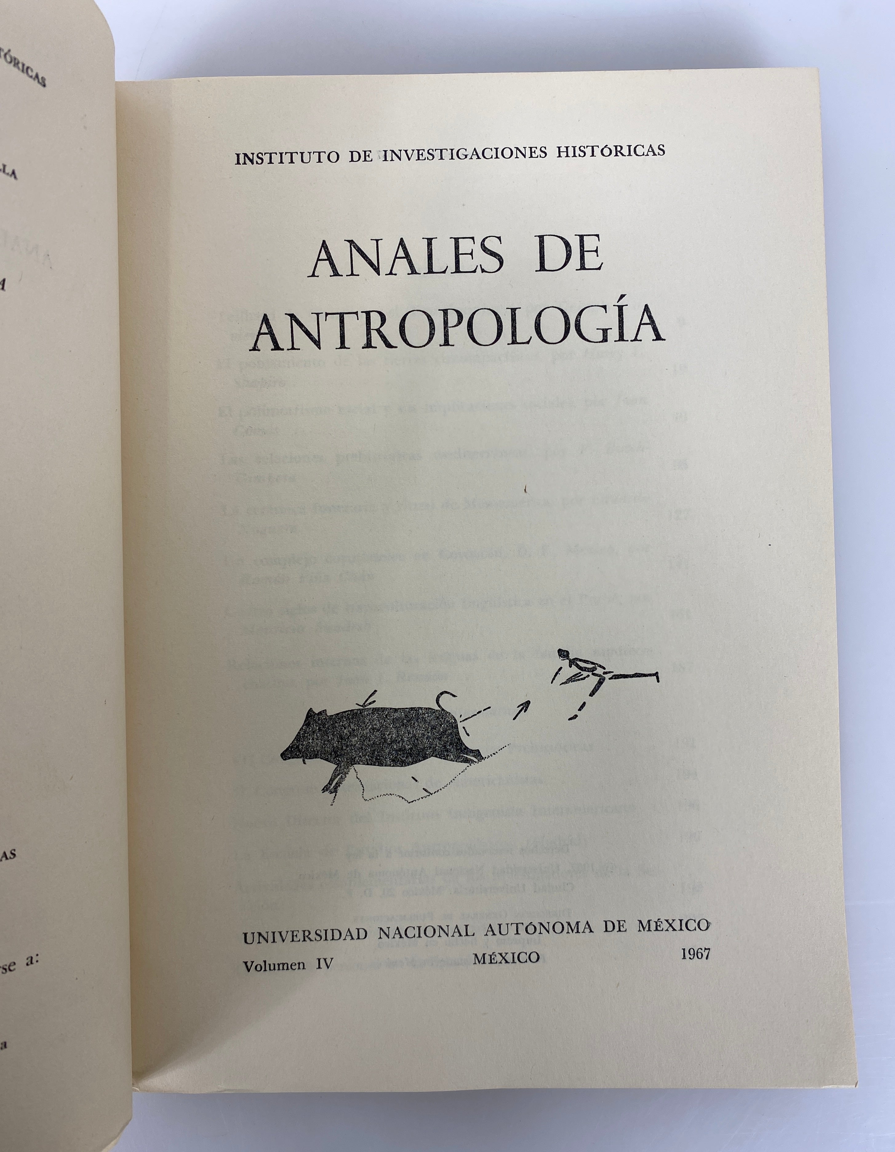 4 Vols: Anales De Antropologia Vols I-IV (in Spanish) 1964-1967 SC
