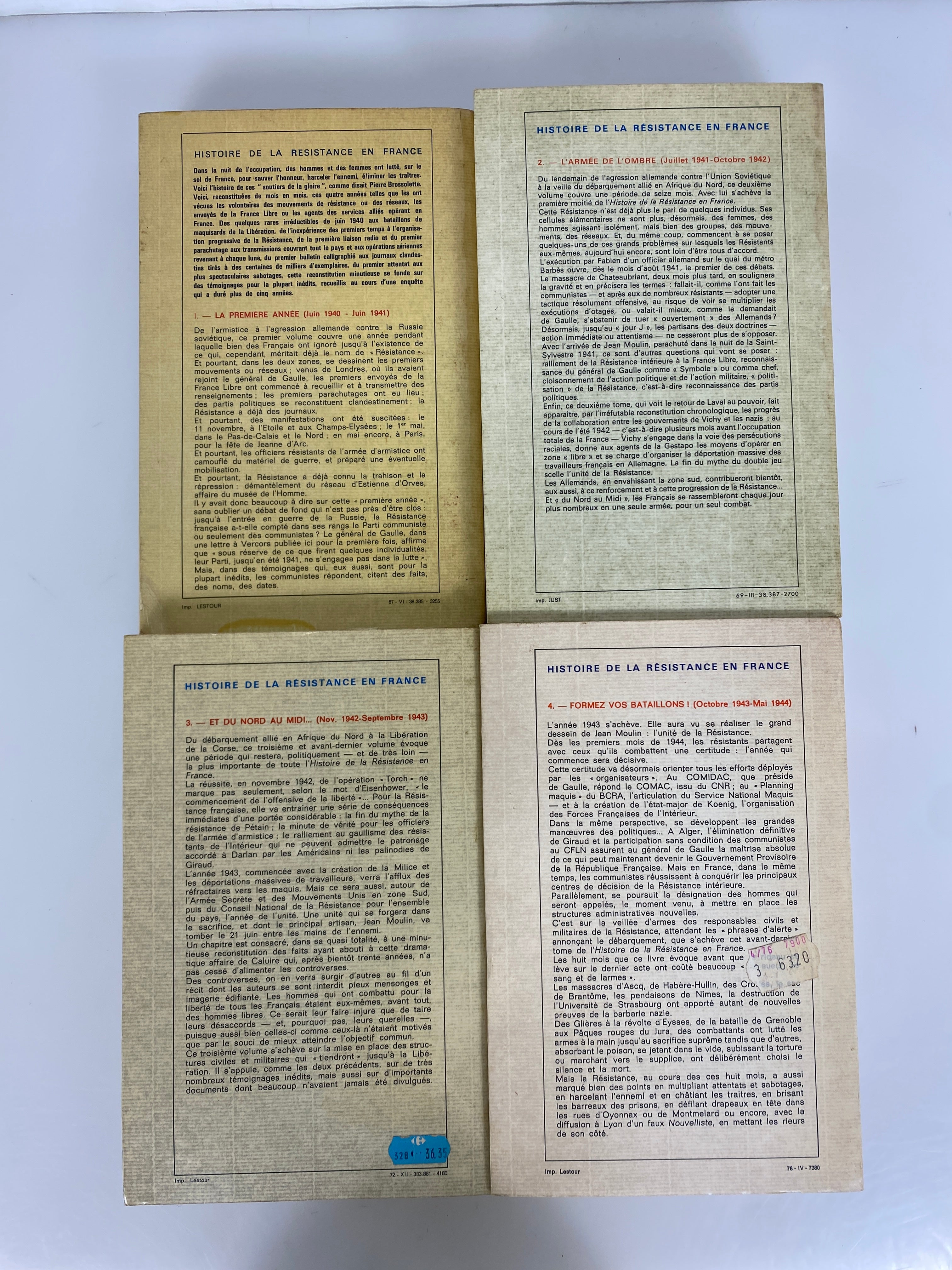 4 Vols: Histoire de la Resistance en France (1-4) in French Henri Nogueres SC