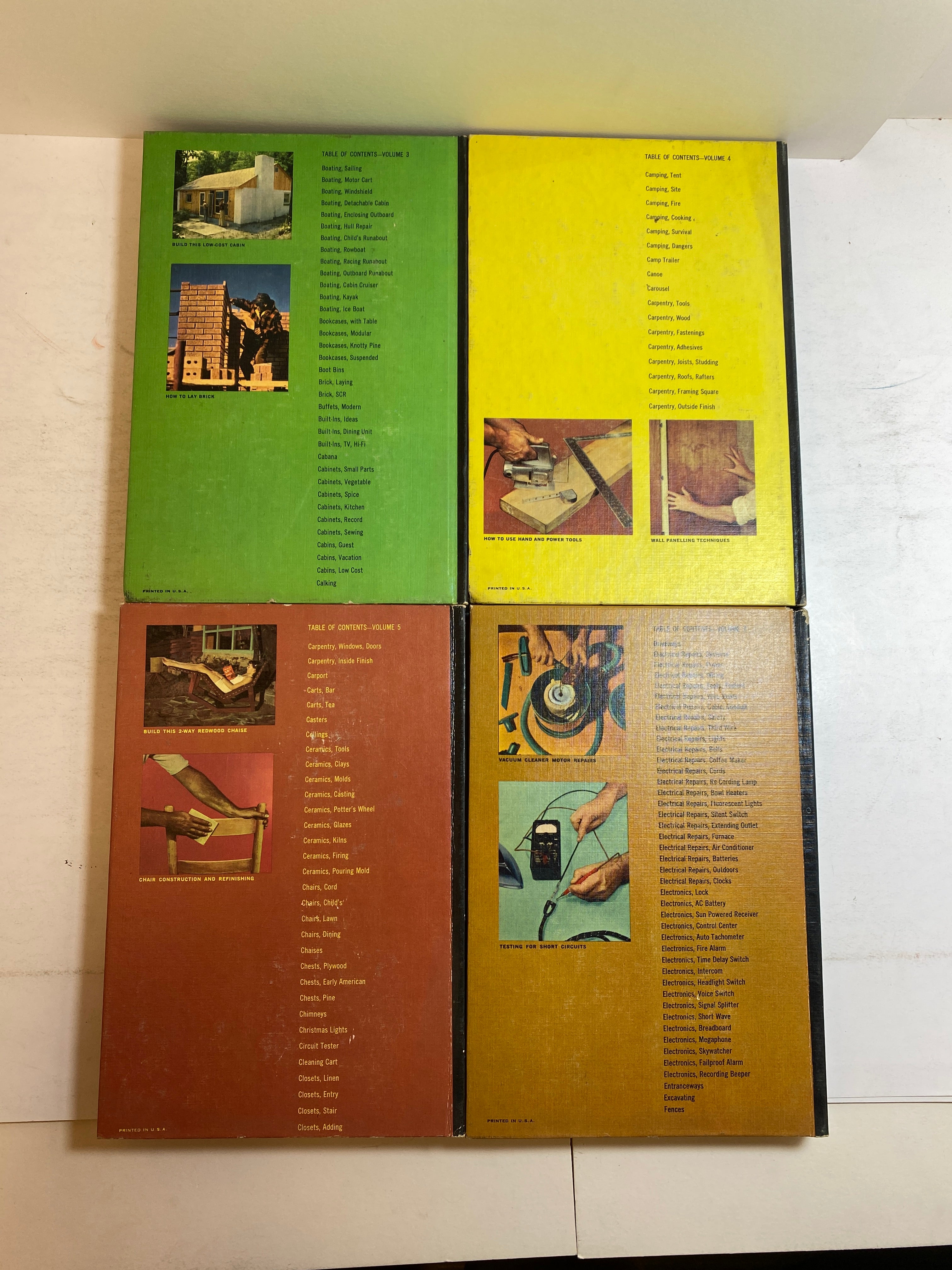 4 Vols: Mechanix Illustrated How To Do It Encyclopedia (3-5, 7) 1961 Vintage HC