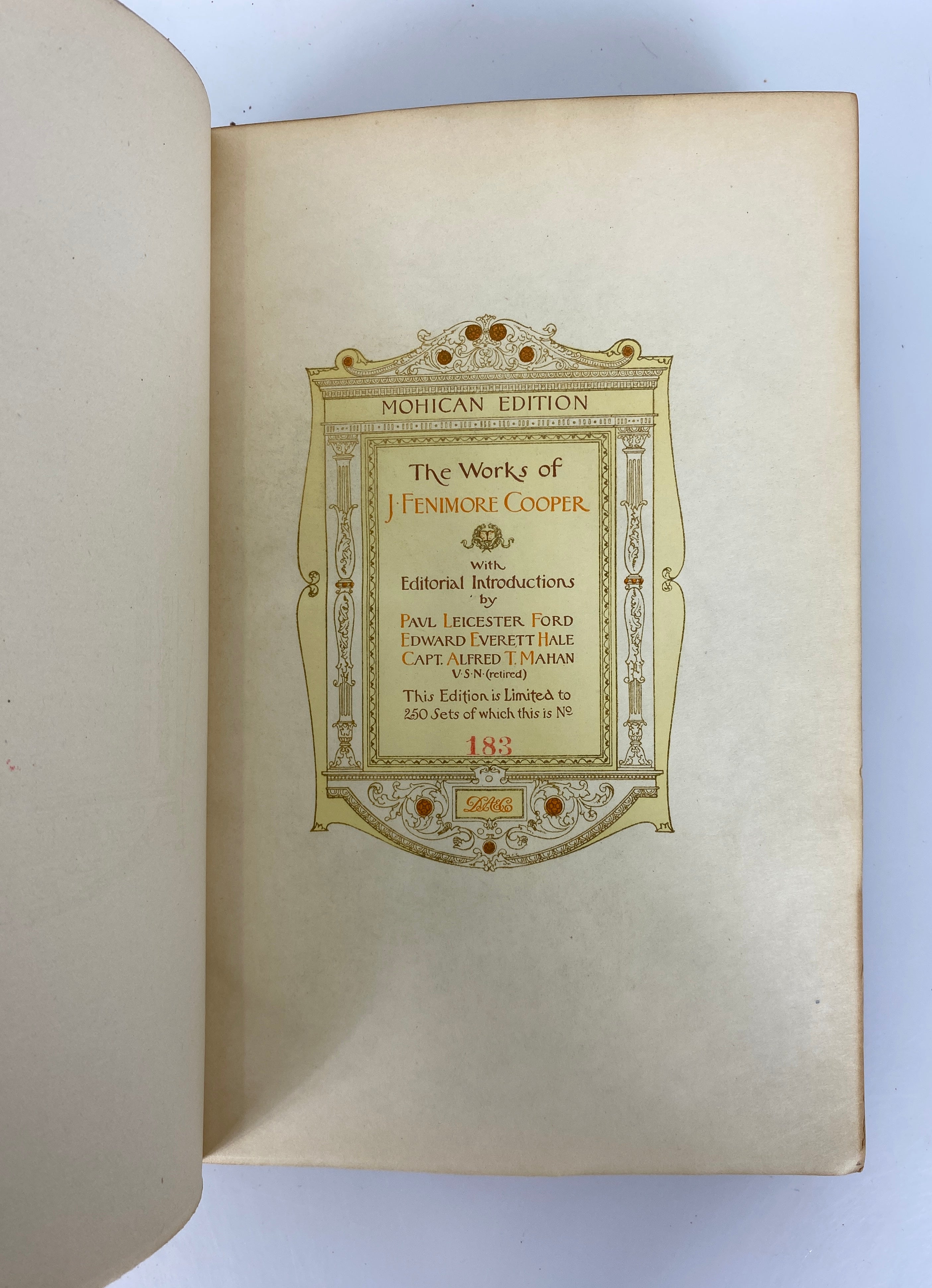 4 Volumes Cooper's Novels Limited Mohican Edition 183/250 Appleton Antique HC