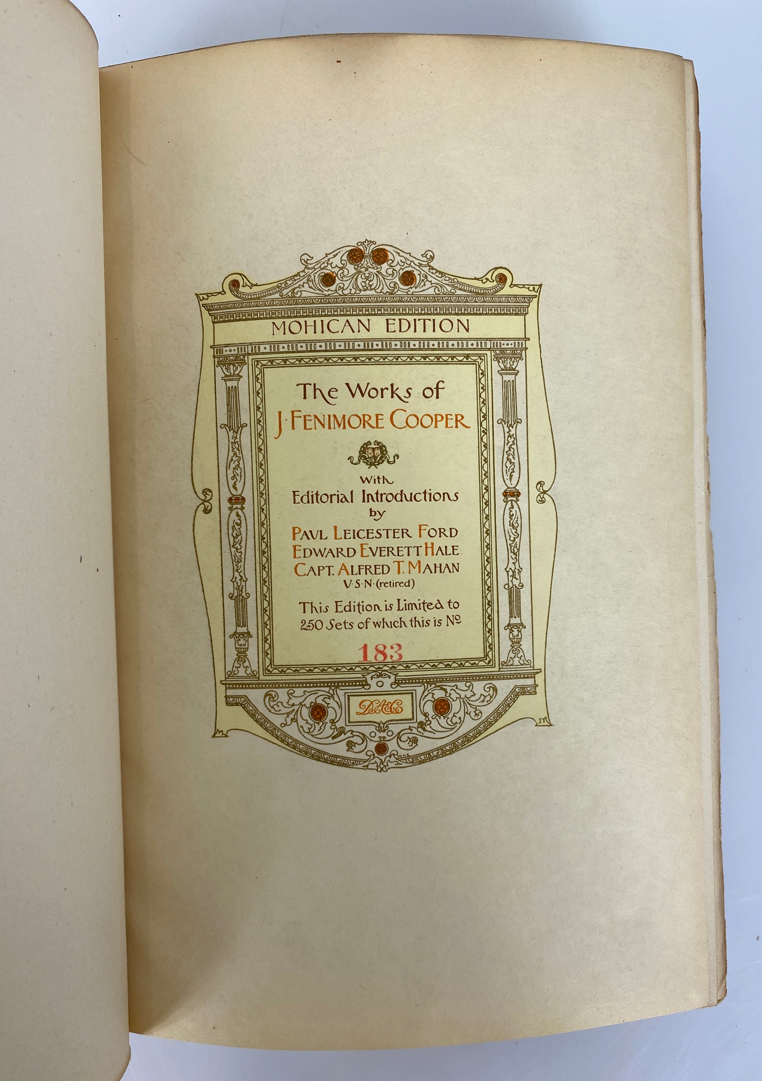 4 Volumes Cooper's Novels Limited Mohican Edition 183/250 Appleton Antique HC