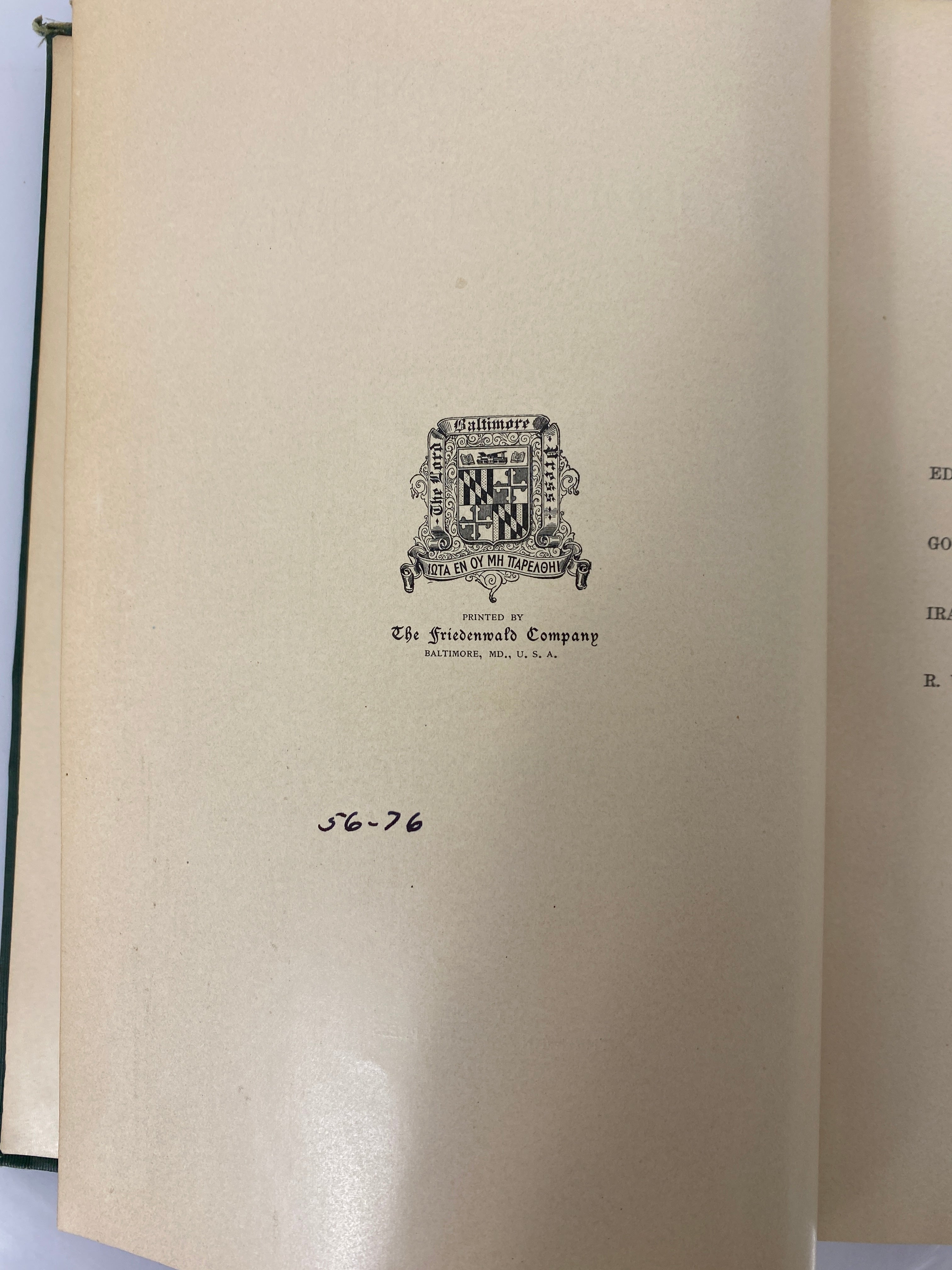 4 Volumes: Maryland Geological Survey 1904/1916 Antique HC Ex-Library