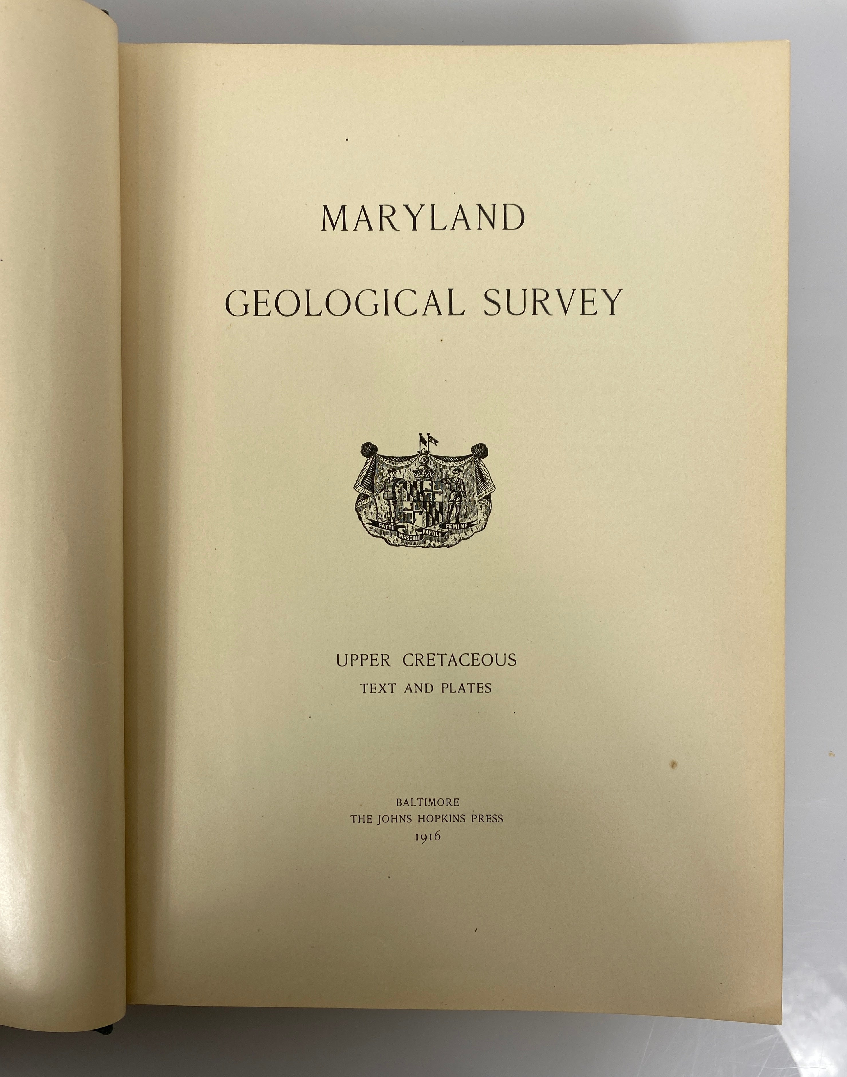 4 Volumes: Maryland Geological Survey 1904/1916 Antique HC Ex-Library