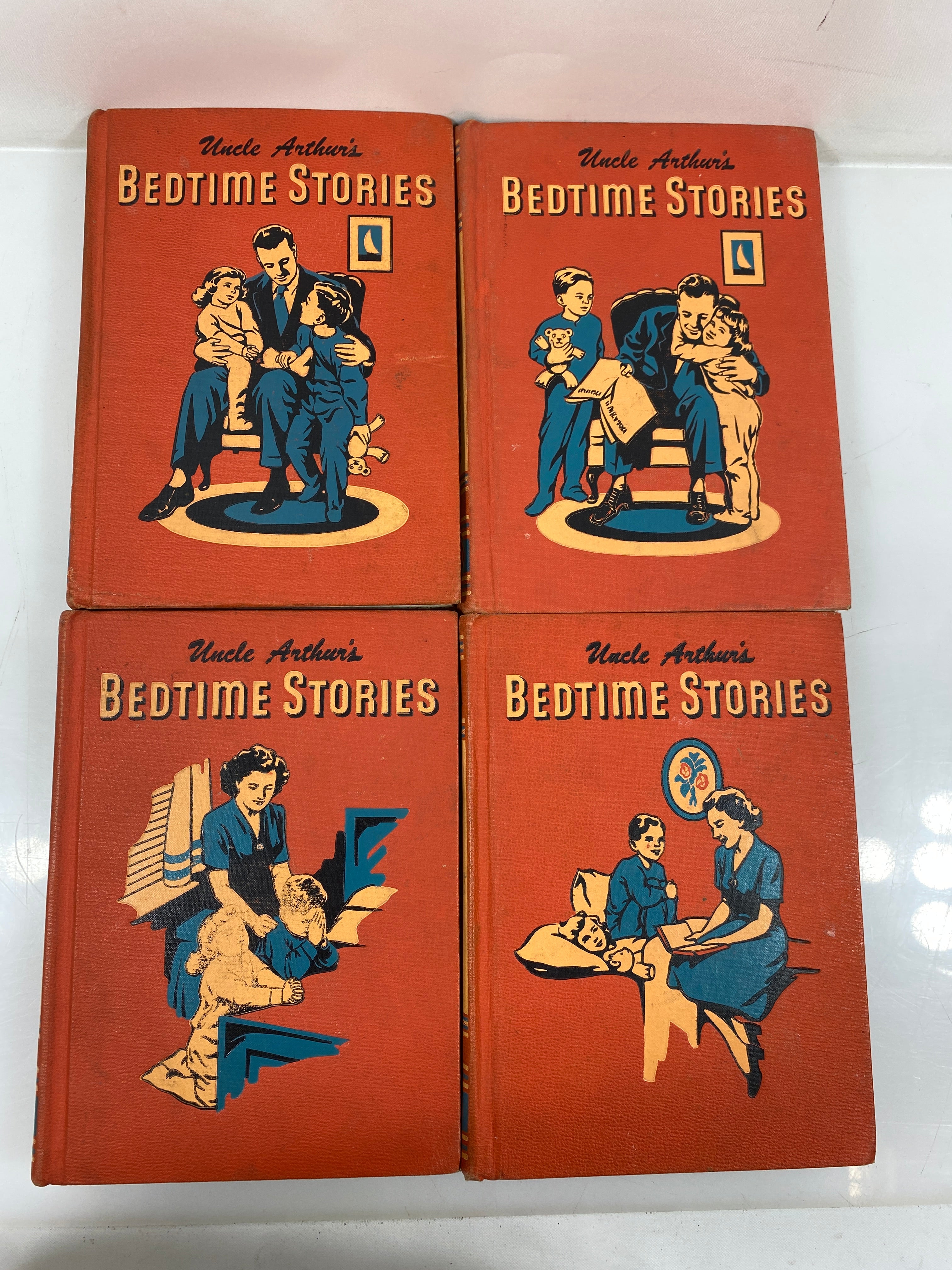 4 Volumes Uncle Arthur's Bedtime Stories (1,2,4,5) 1950 Vintage HC