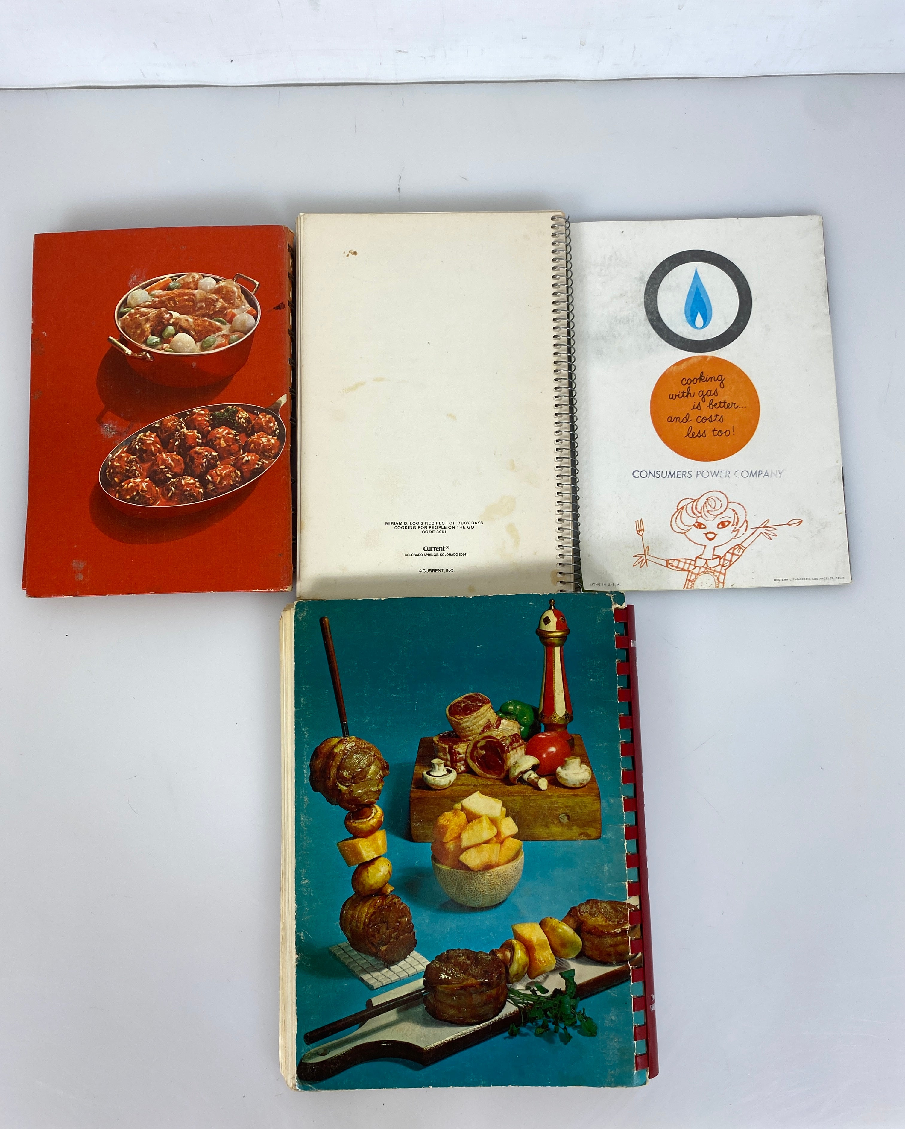 4 Vtg Cookbooks: Campbell's/American Gas/Current Inc/Home Economics Teachers
