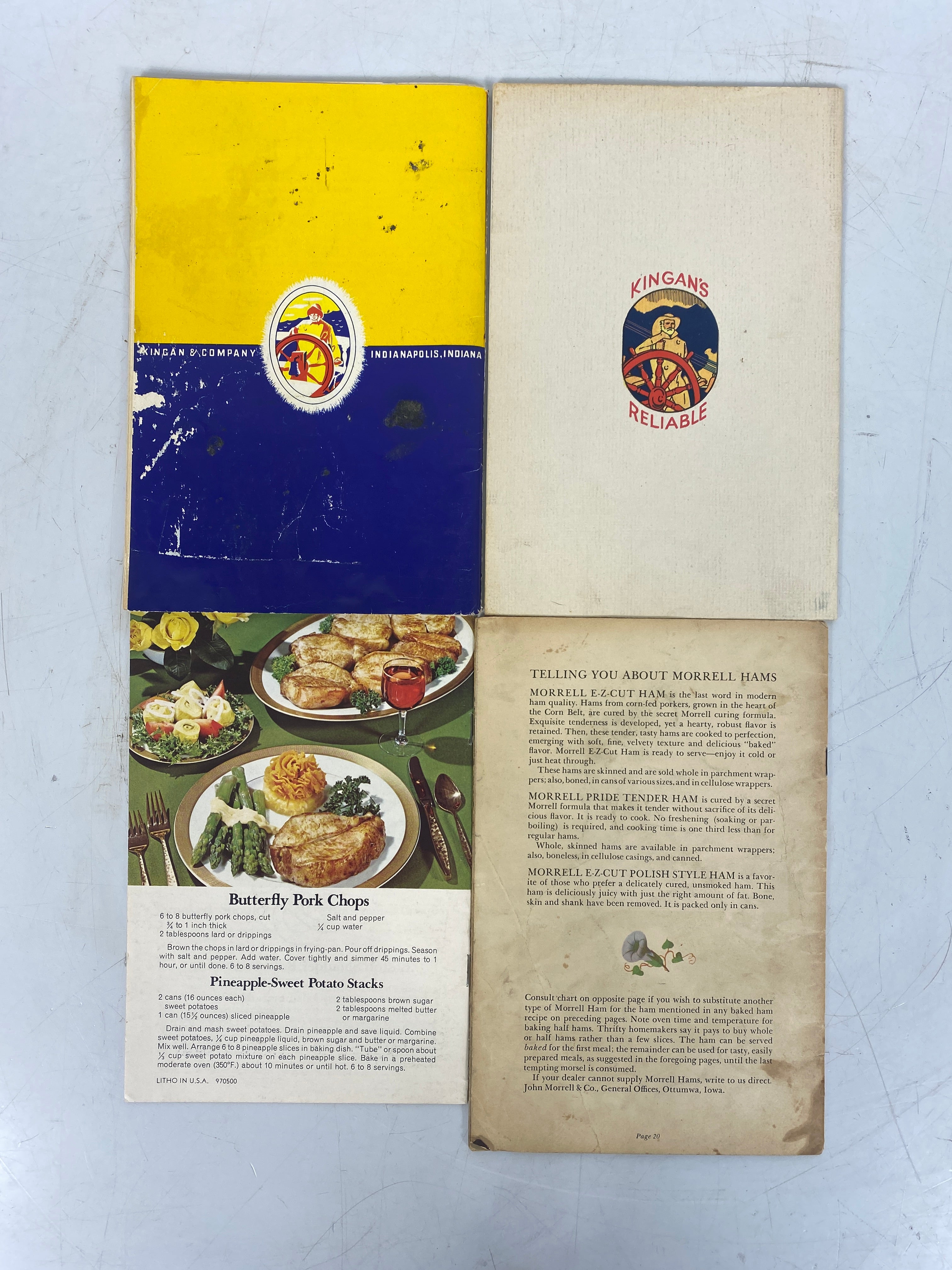 4 Vtg Recipe Booklets: Kingan's Meats/Armour Pork/Recipes of the Old South SC