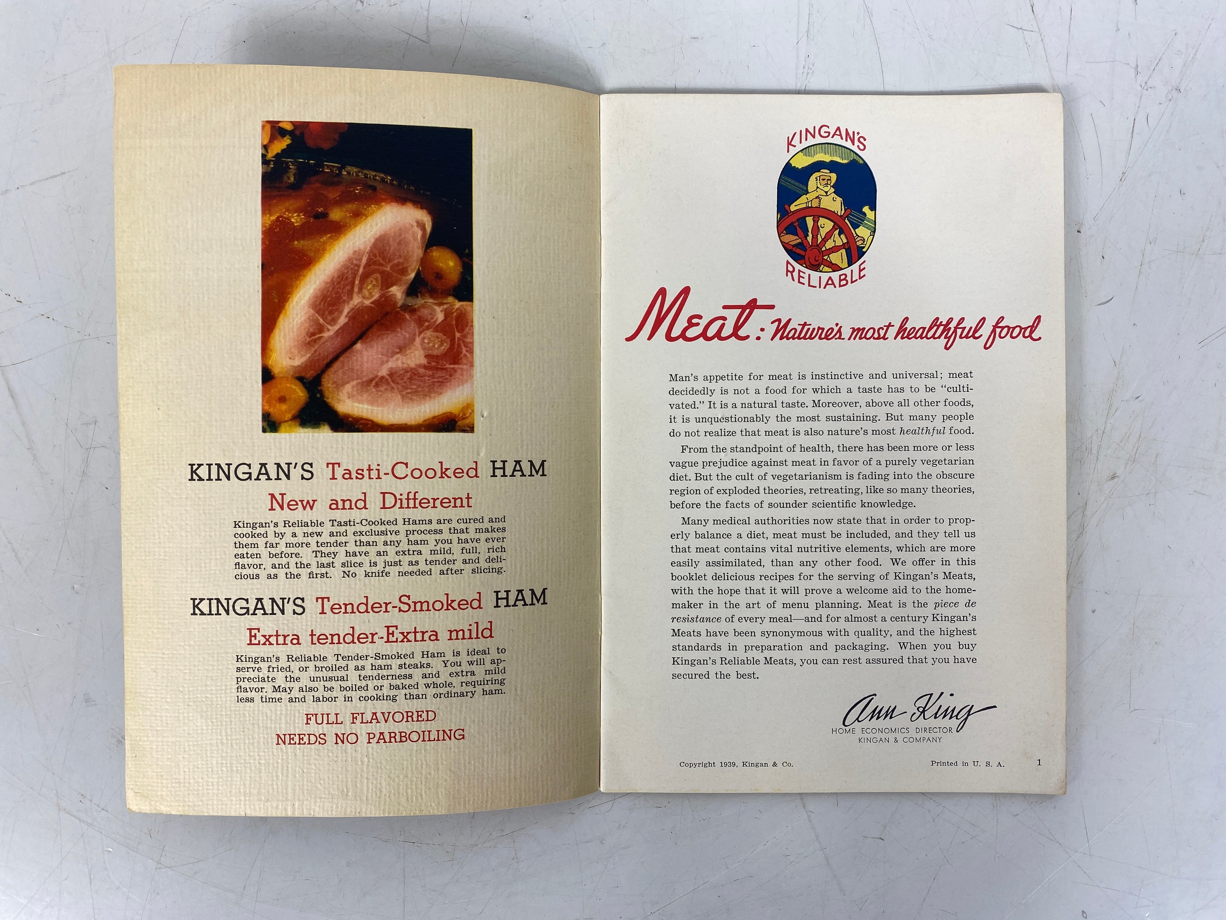 4 Vtg Recipe Booklets: Kingan's Meats/Armour Pork/Recipes of the Old South SC