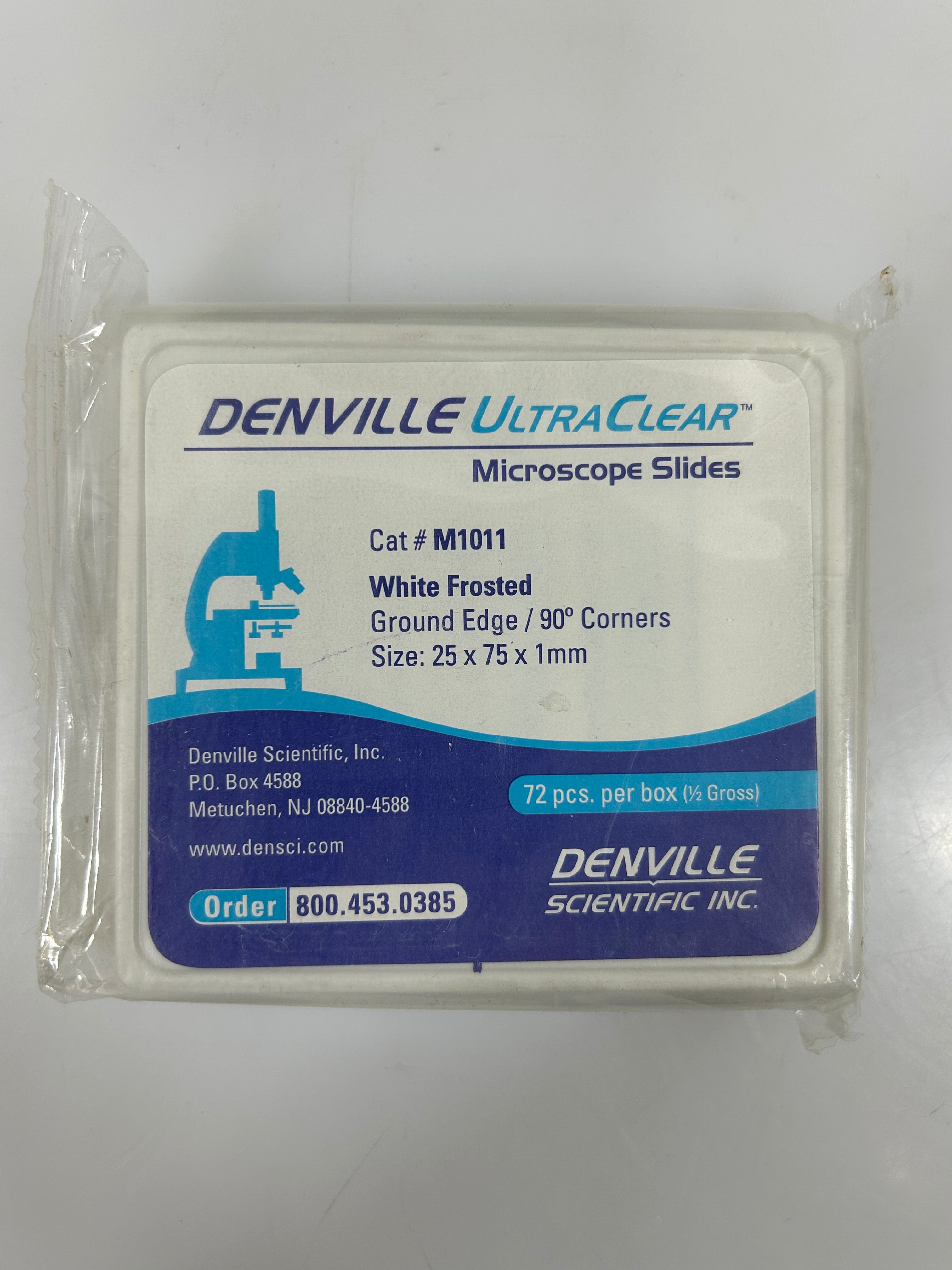 Denville UltraClear Frosted Glass Microscope Slides 72 Count *New*