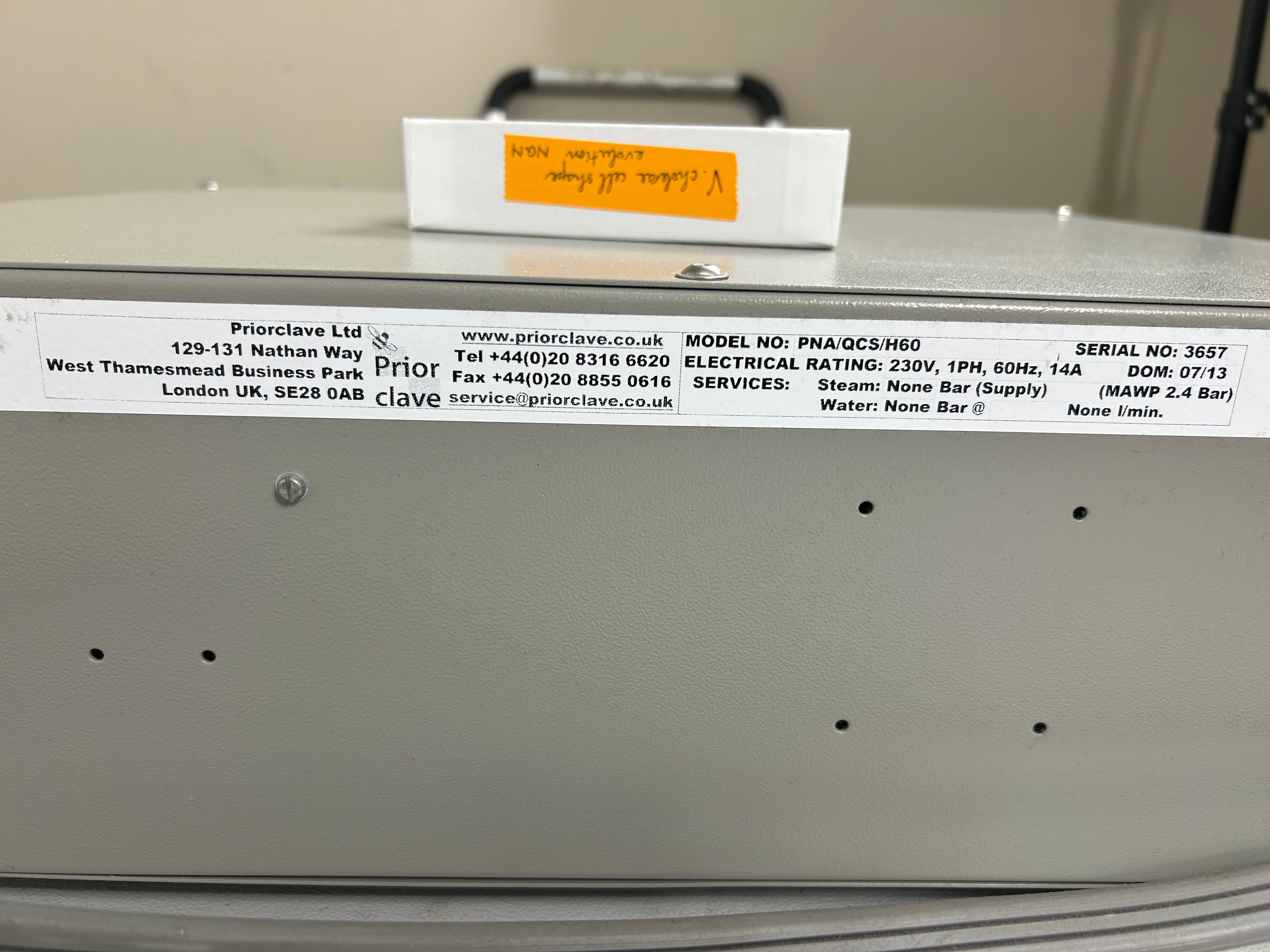 Priorclave Laboratory Autoclave