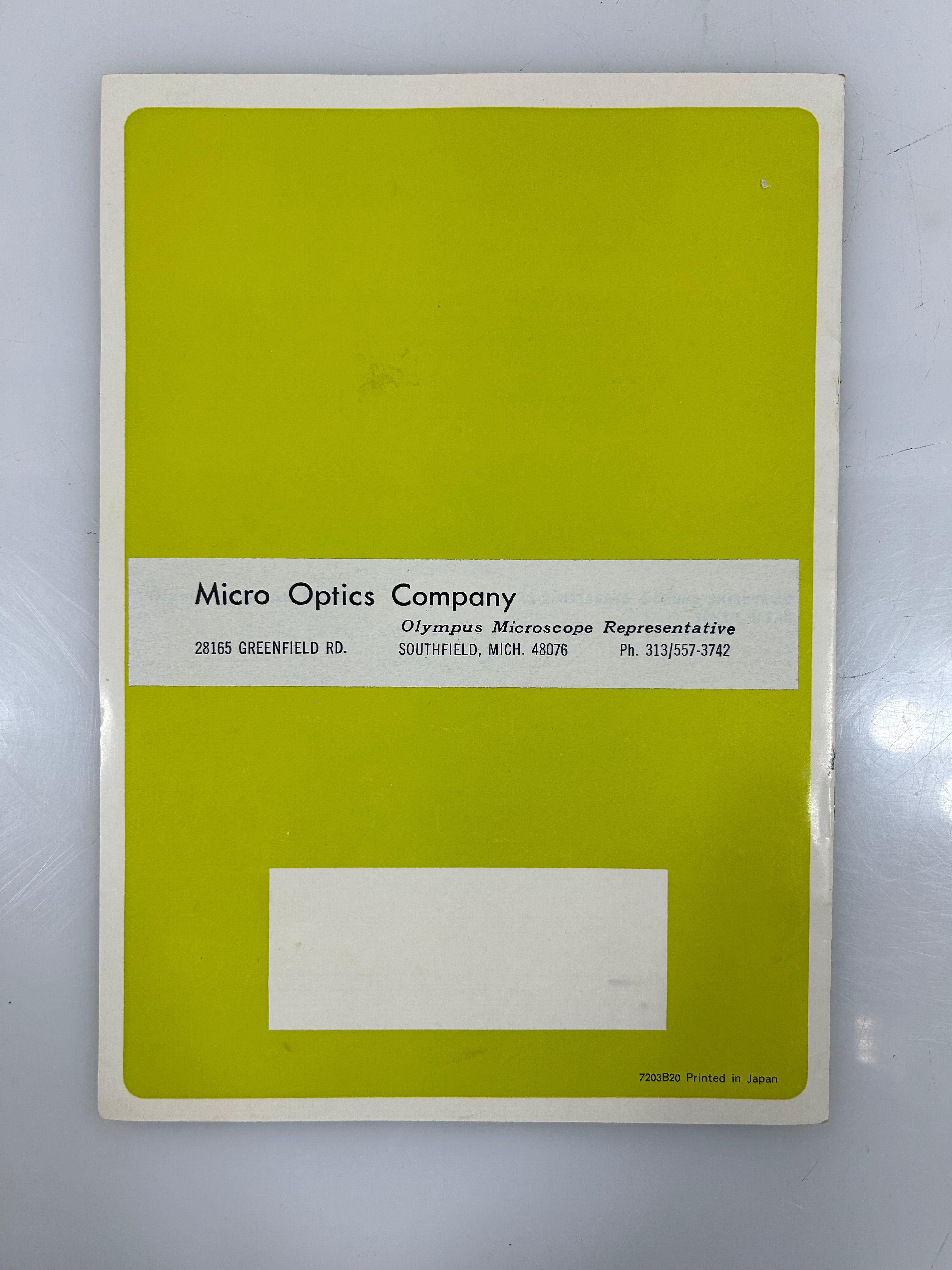 Vintage 1960s Manual for Olympus Microscope Model KHC