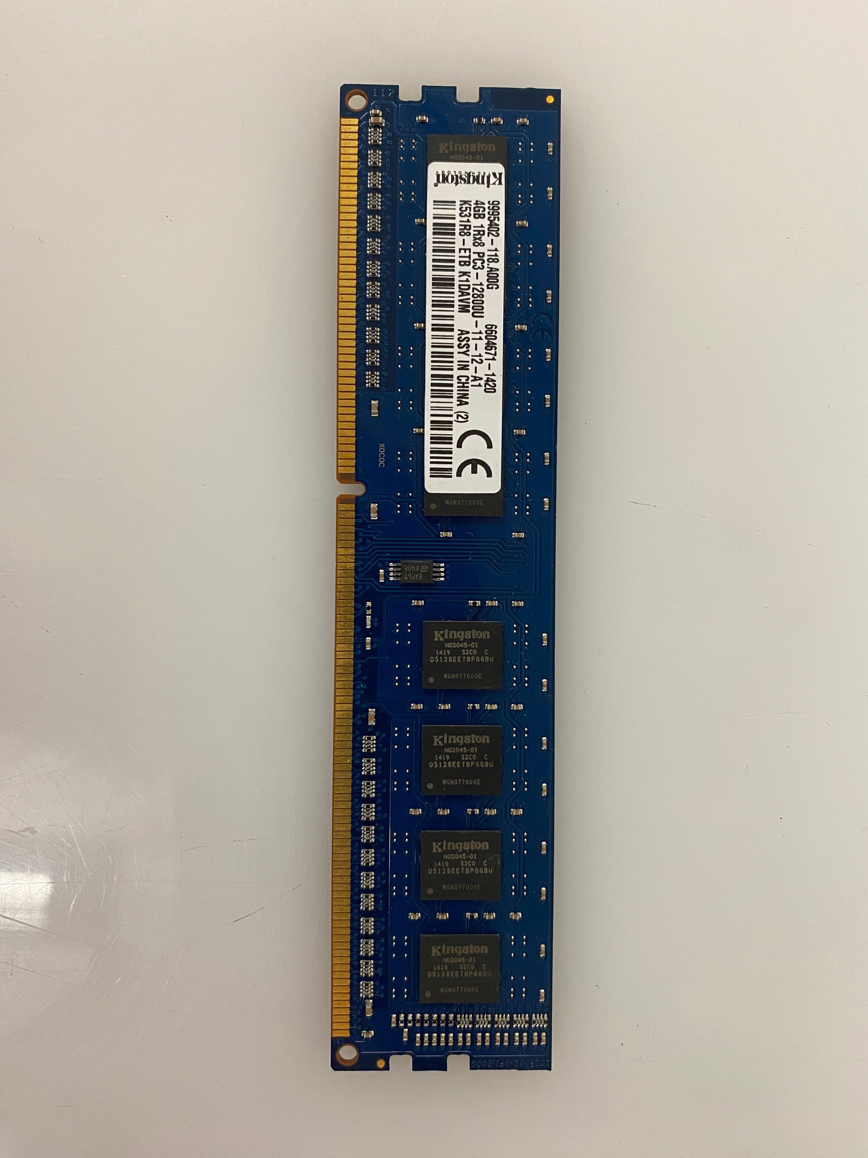 4GB 1Rx8 PC3-12800U DDR3 1600MHz Desktop Unbuffered Memory