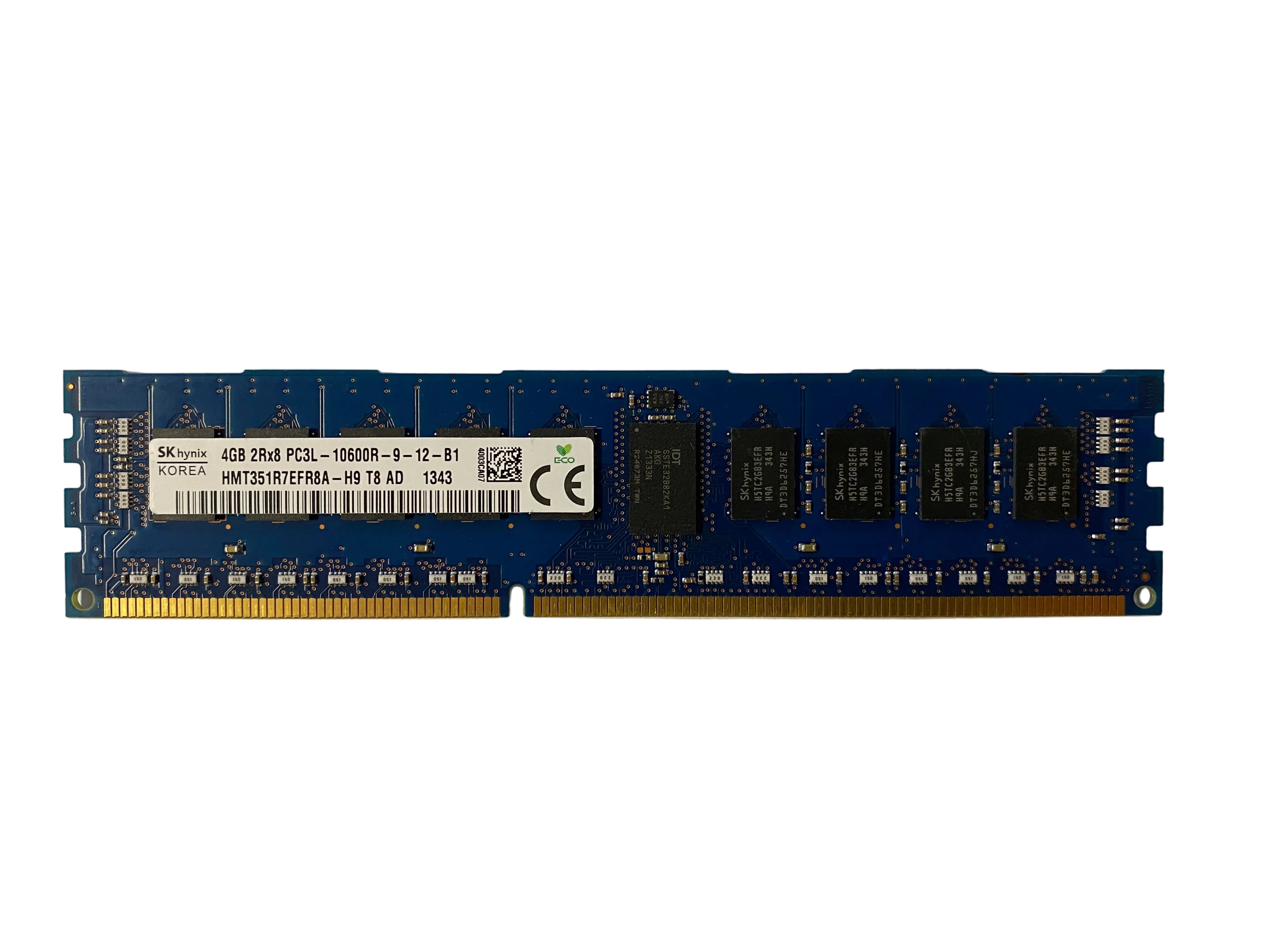 4GB 2Rx8 PC3-10600 DDR3-1333 ECC Registered Low Voltage RAM