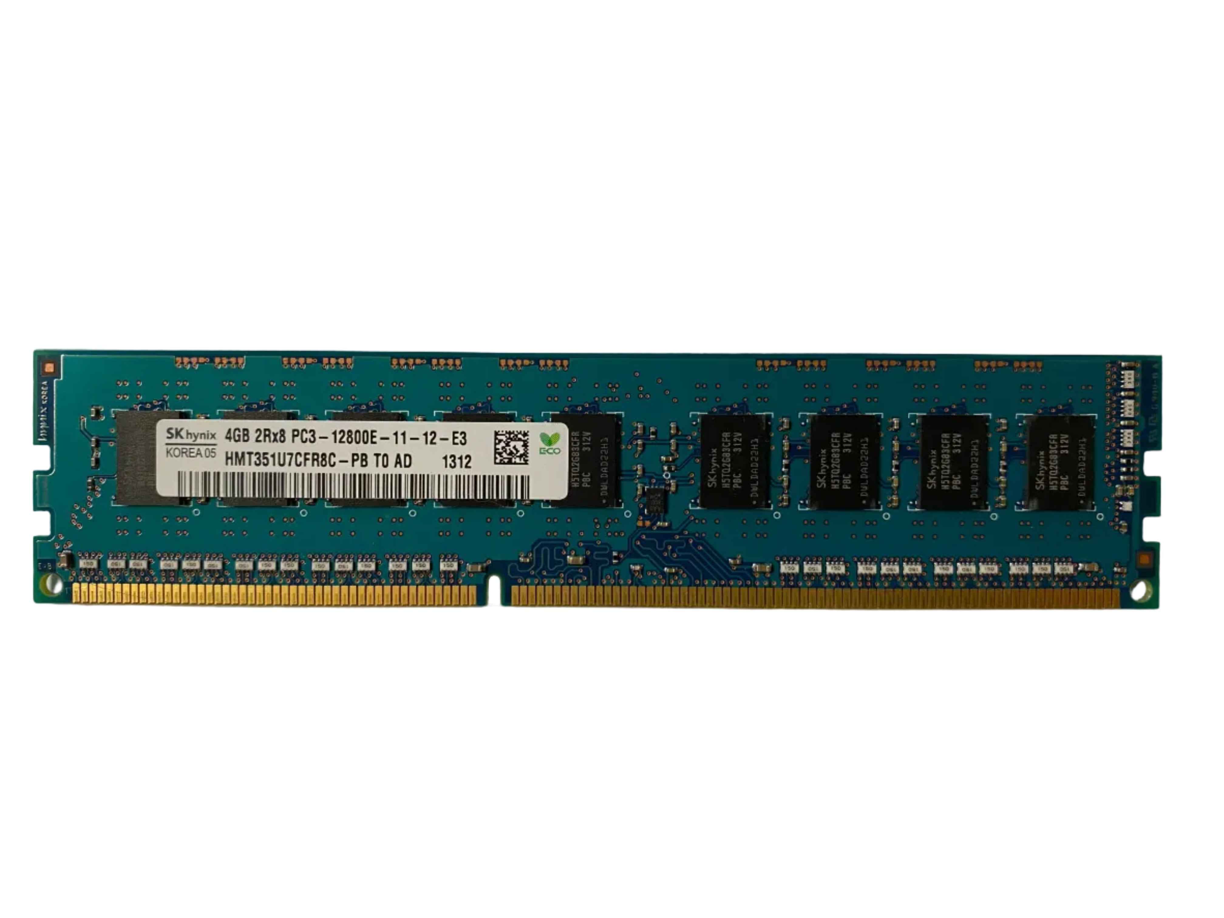 4GB 2Rx8 PC3-12800 DDR3-1600 ECC Unbuffered RAM