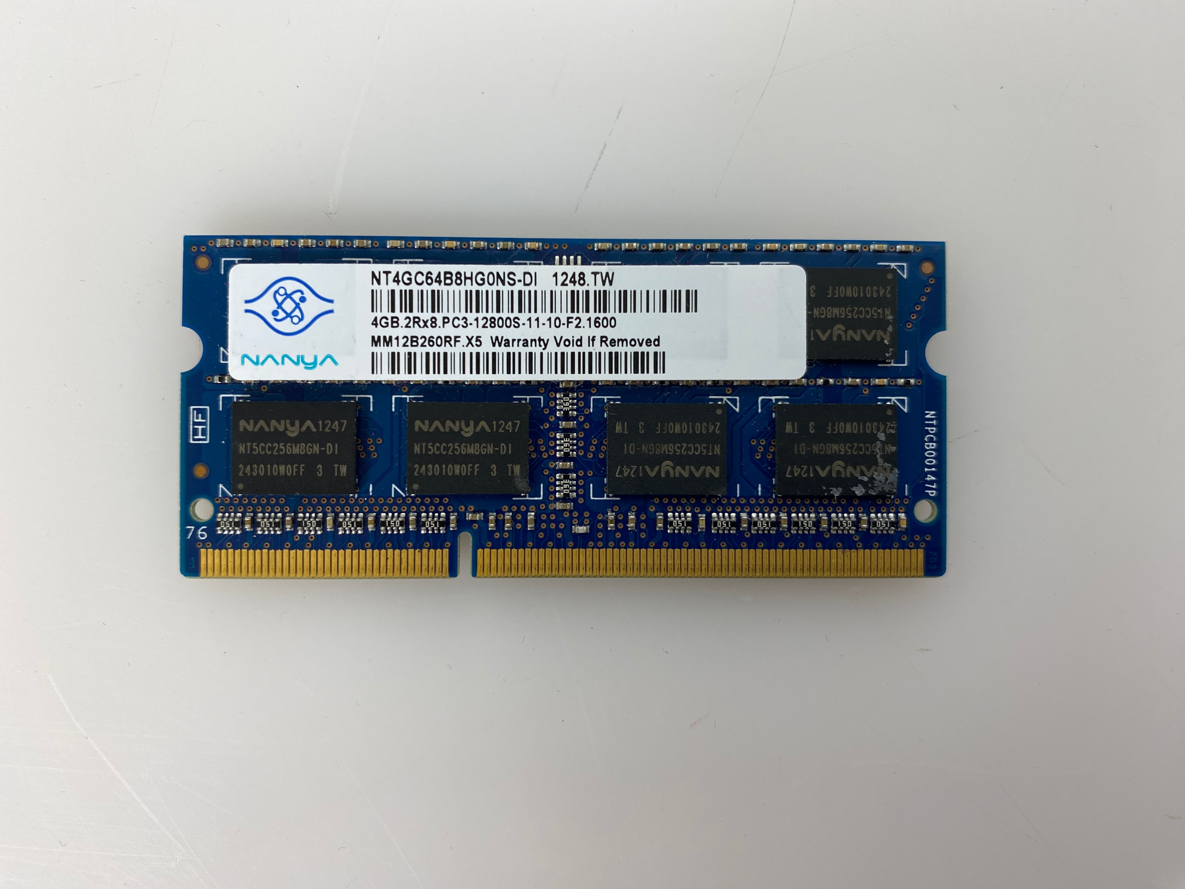 4GB 2Rx8 PC3 12800S SODIMM RAM