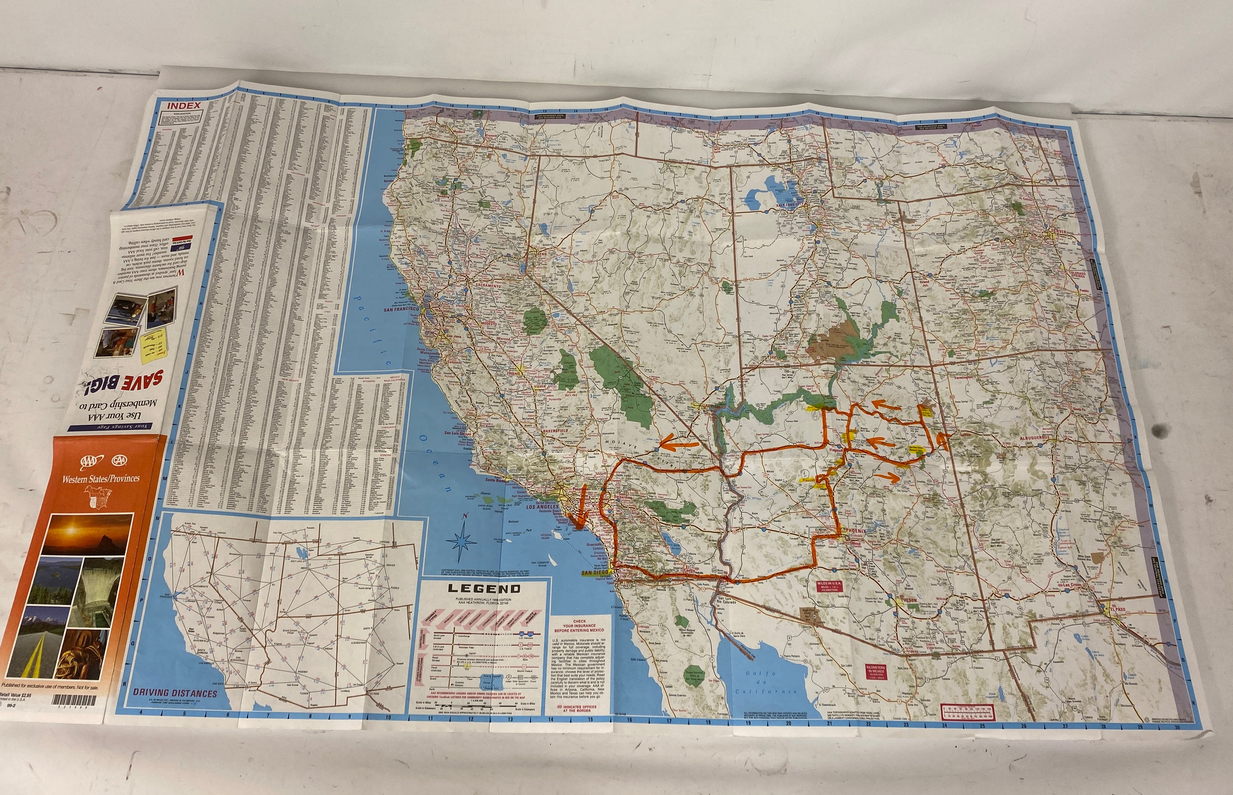 5 AAA Regional Road Maps incl Central States/Southeastern States/Western States