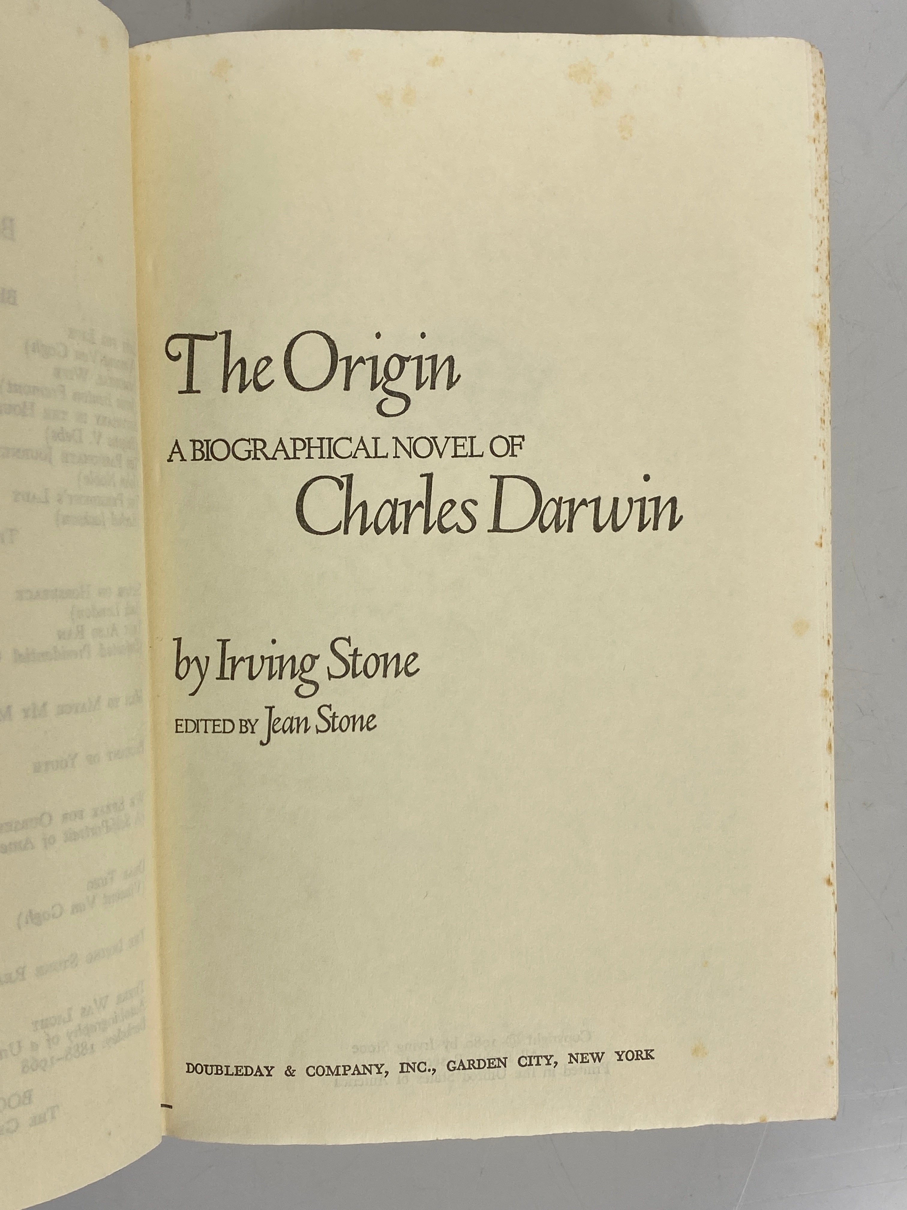 5 Irving Stone incl The Origin/Love is Eternal/The Agony & the Ecstasy 1951-80