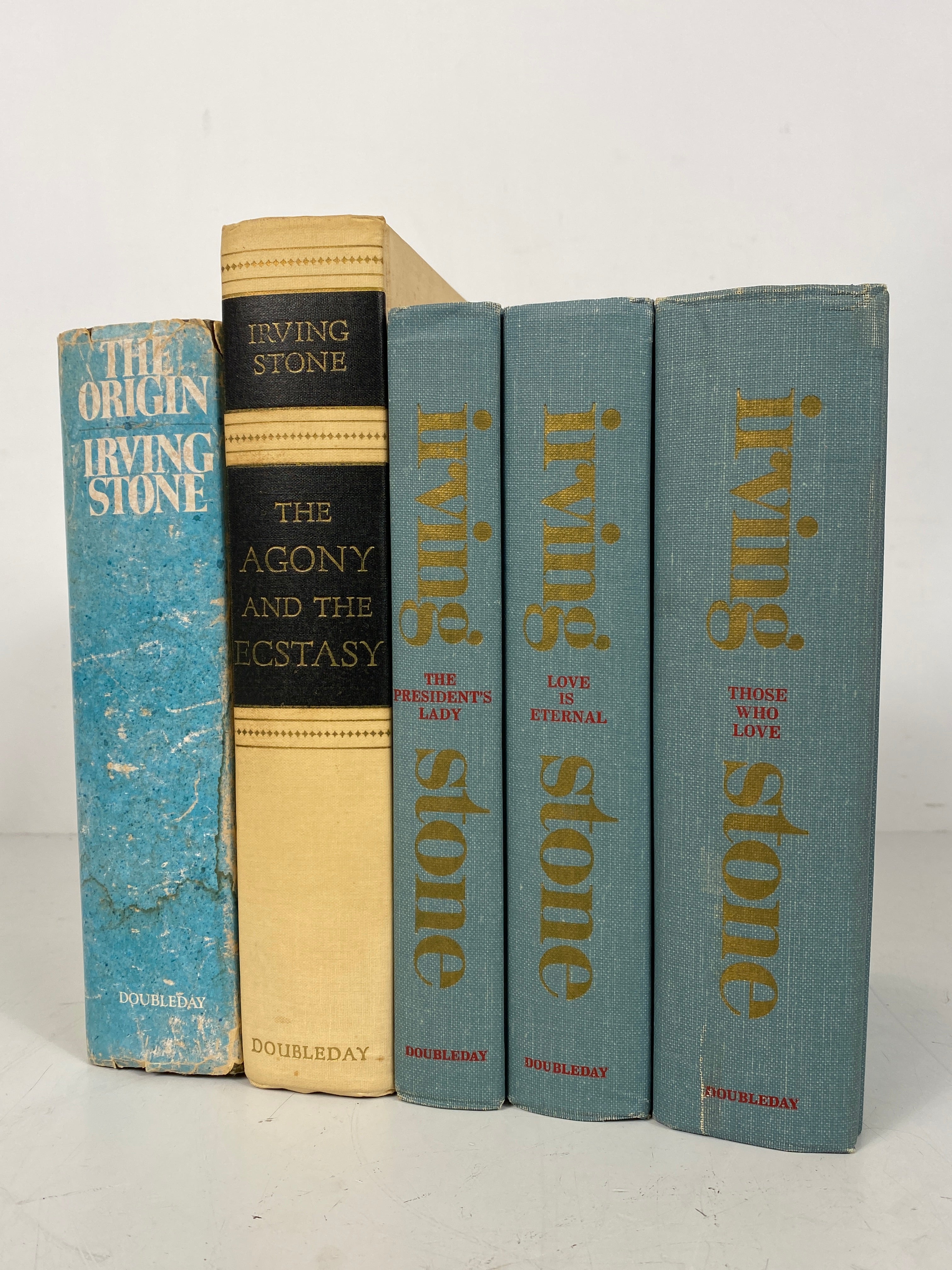 5 Irving Stone incl The Origin/Love is Eternal/The Agony & the Ecstasy 1951-80