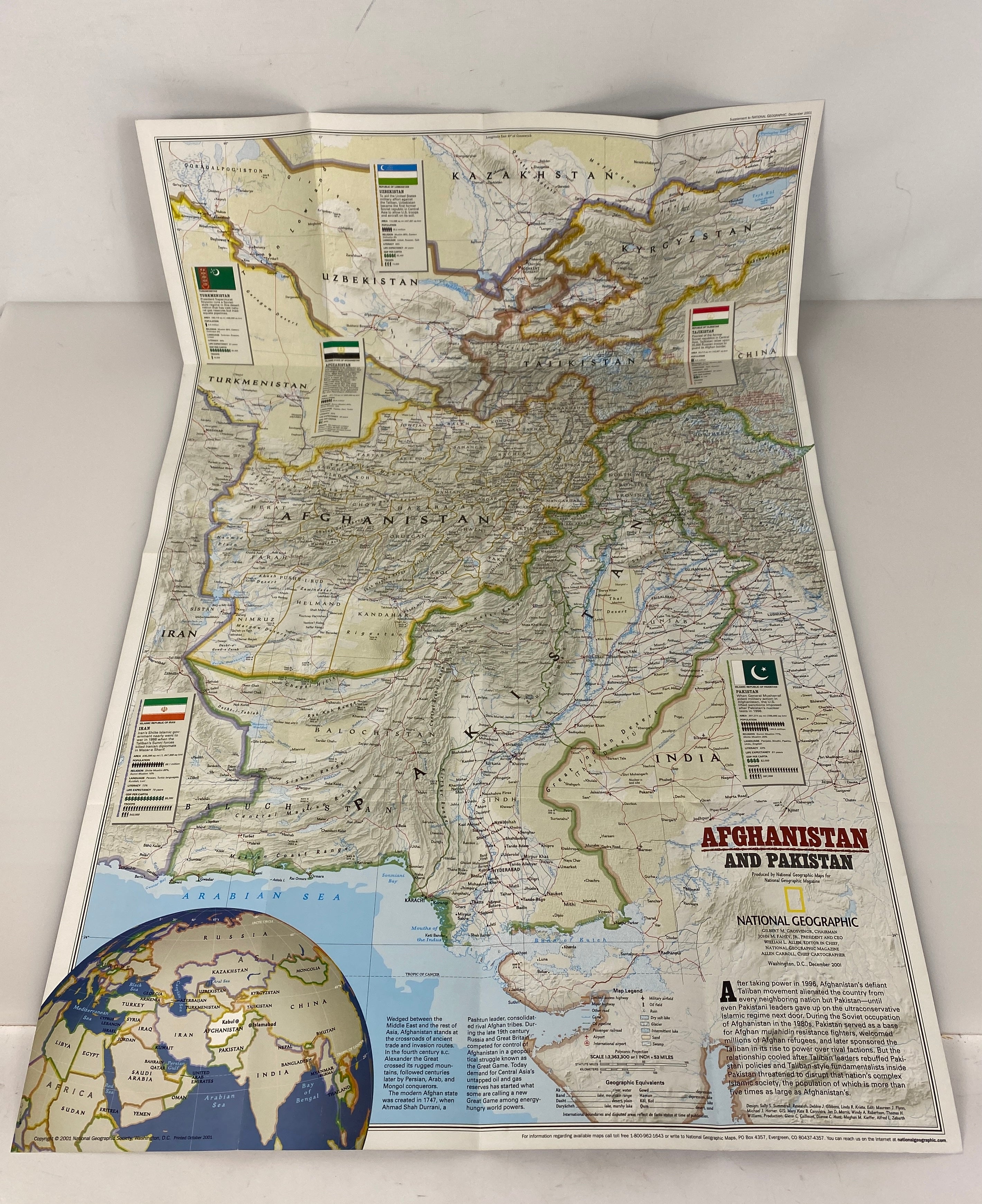 5 Vintage Middle East Maps/Posters incl Afghanistan/Masada/Nat Geo