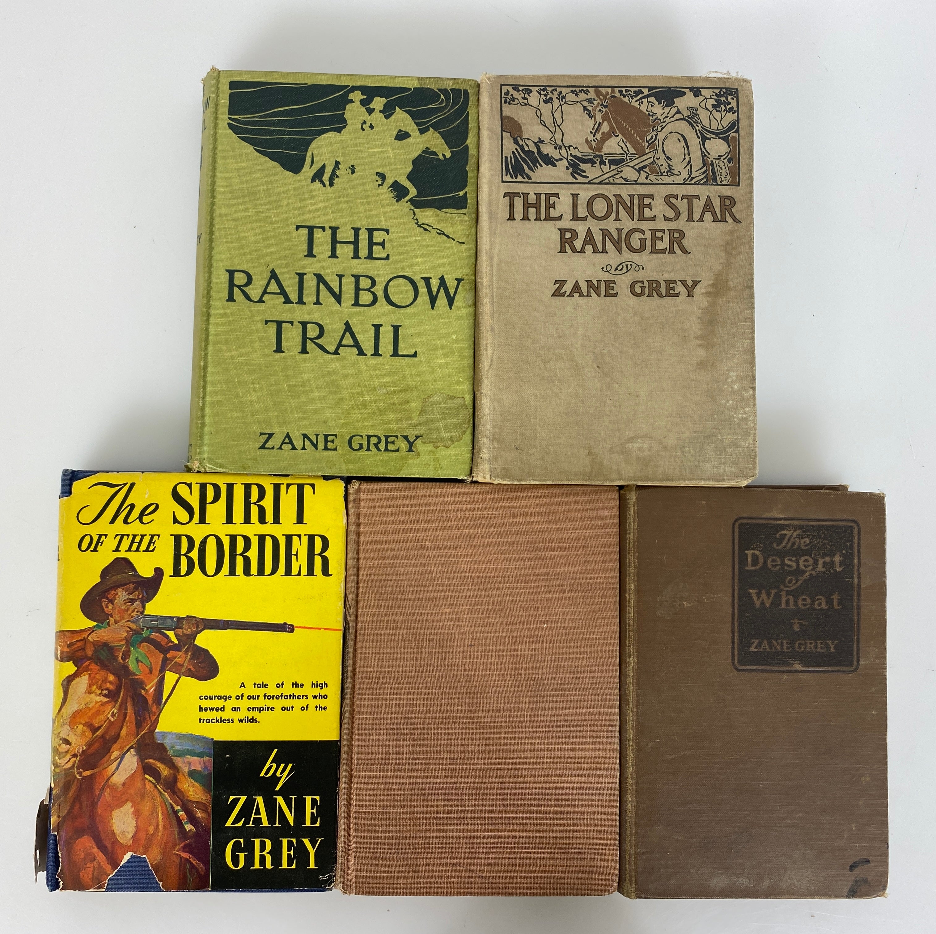 5 Vintage Zane Grey incl The Lonestar Ranger/The Last Trail Vintage HC