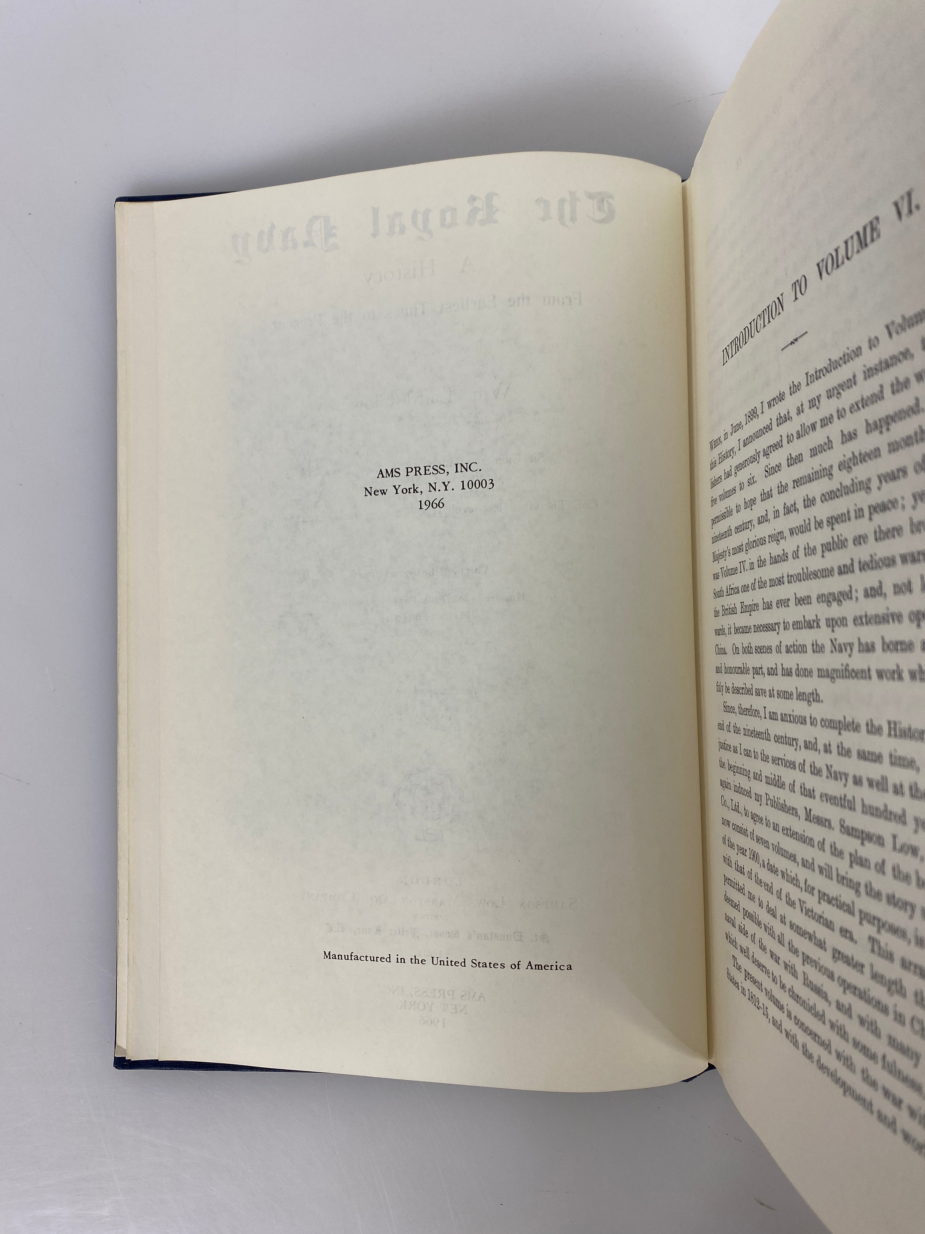 5 Vols: The Royal Navy A History by Clowes (2-6) 1966 Reprint Ex-Library HC