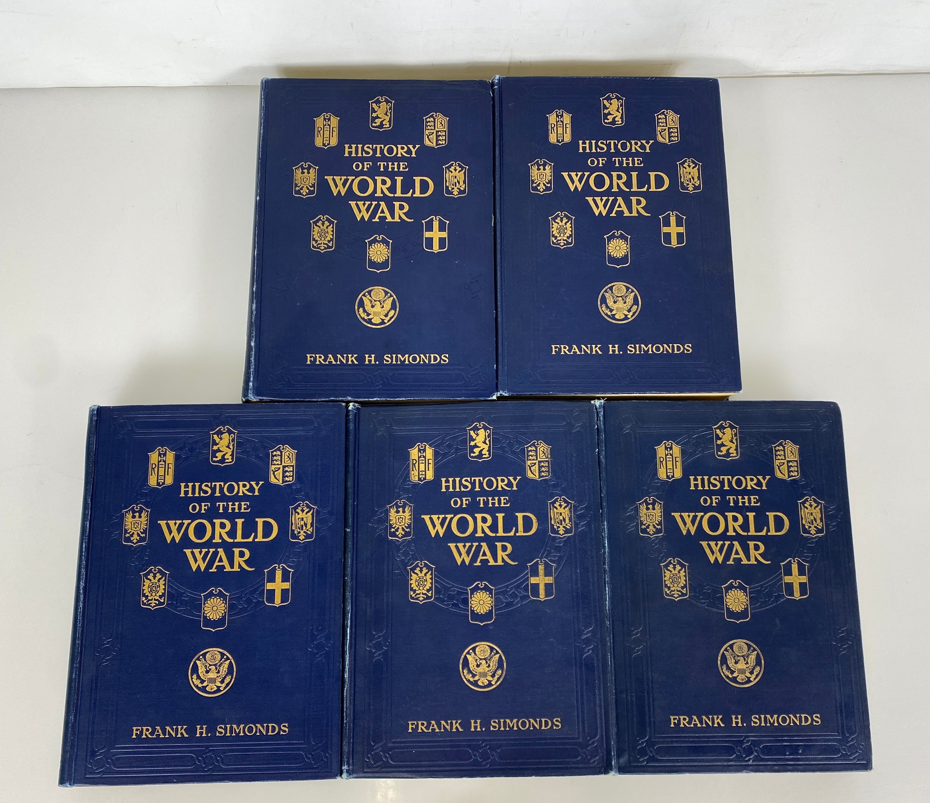 5 Volume Set: History of the World War by Frank Simonds 1917-1920 Ex-Library HC