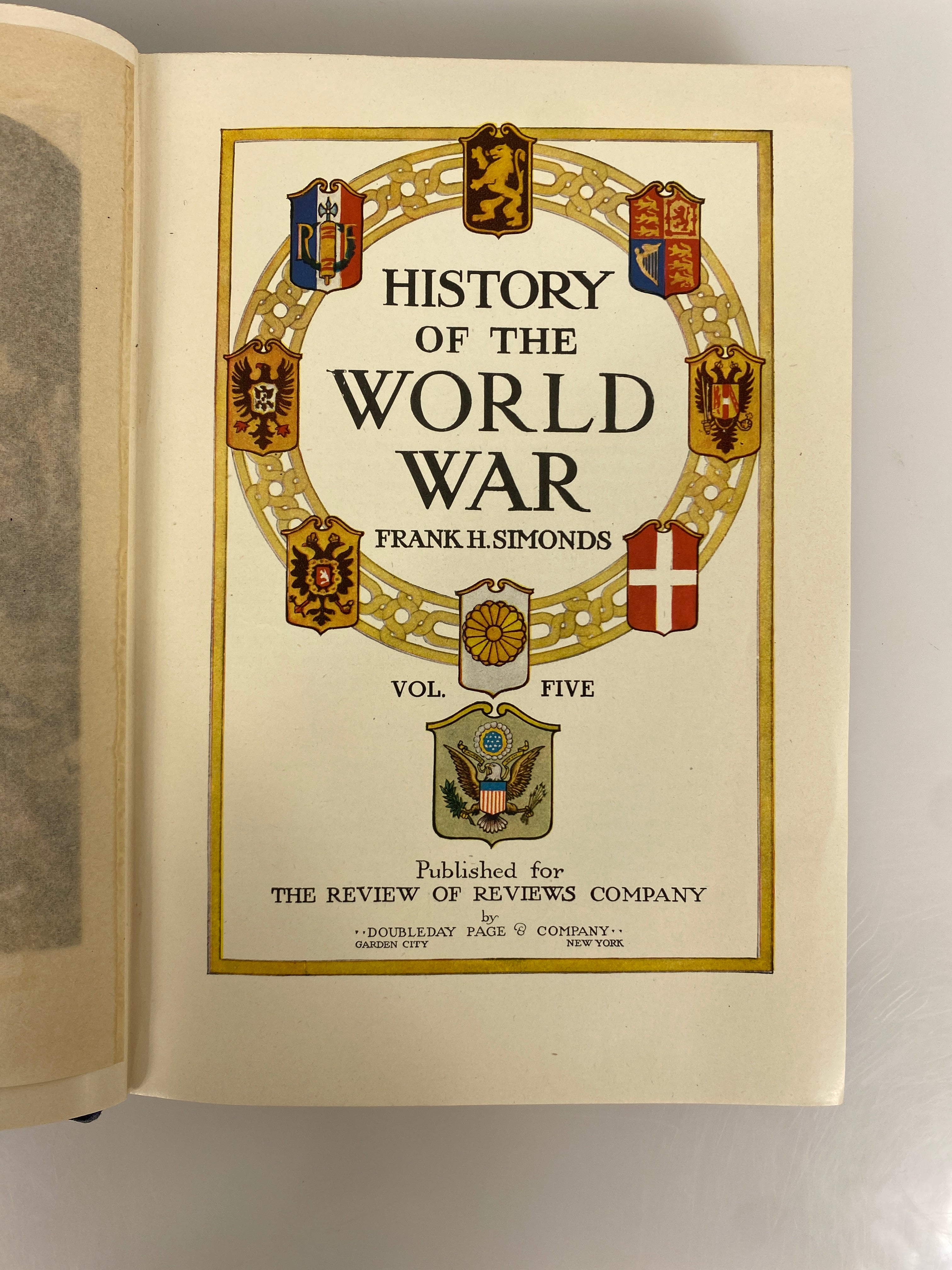 5 Volume Set: History of the World War by Frank Simonds 1917-1920 Ex-Library HC
