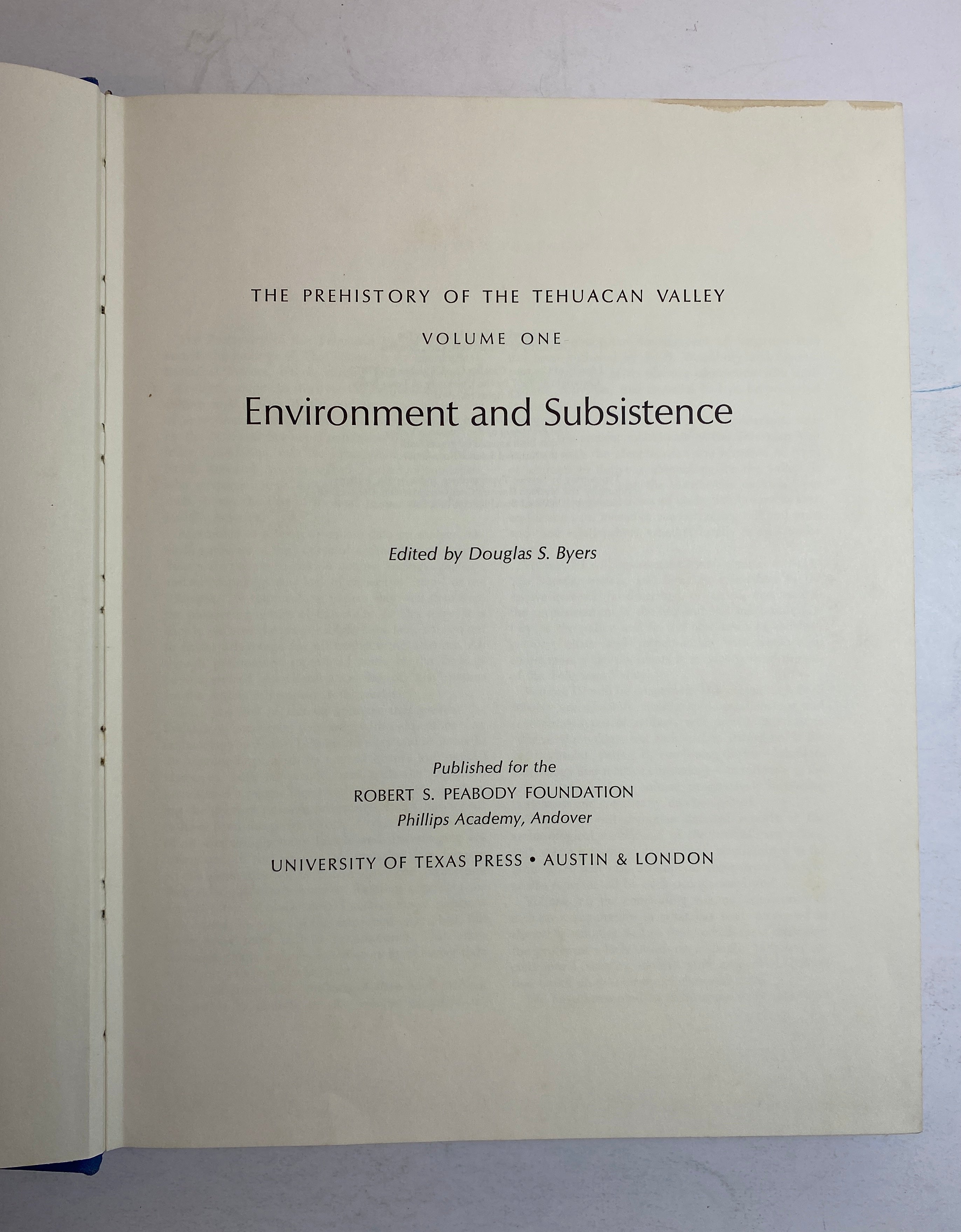 5 Volume Set: The Prehistory of the Tehuacan Valley by Byers 1967 HC DJ