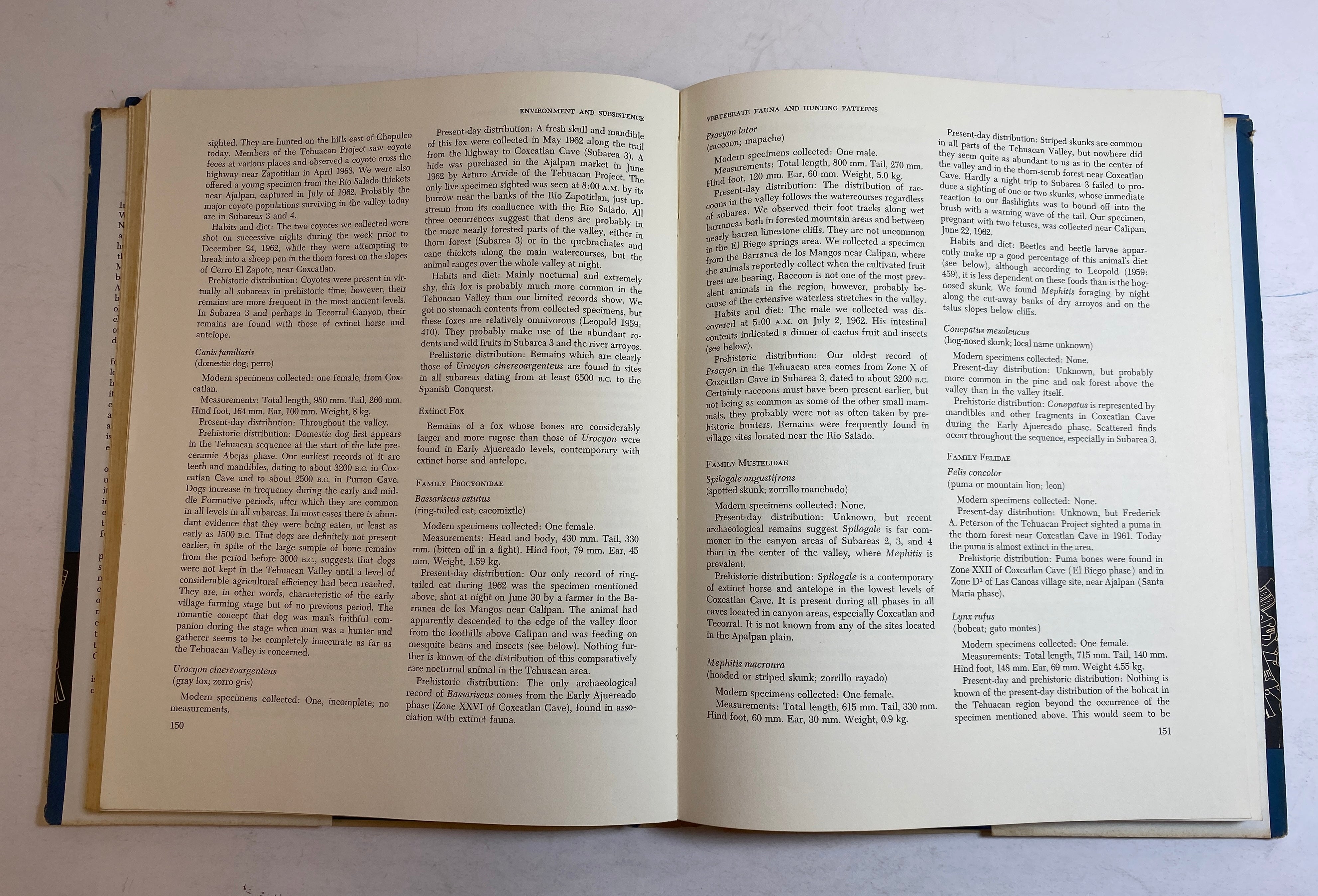 5 Volume Set: The Prehistory of the Tehuacan Valley by Byers 1967 HC DJ