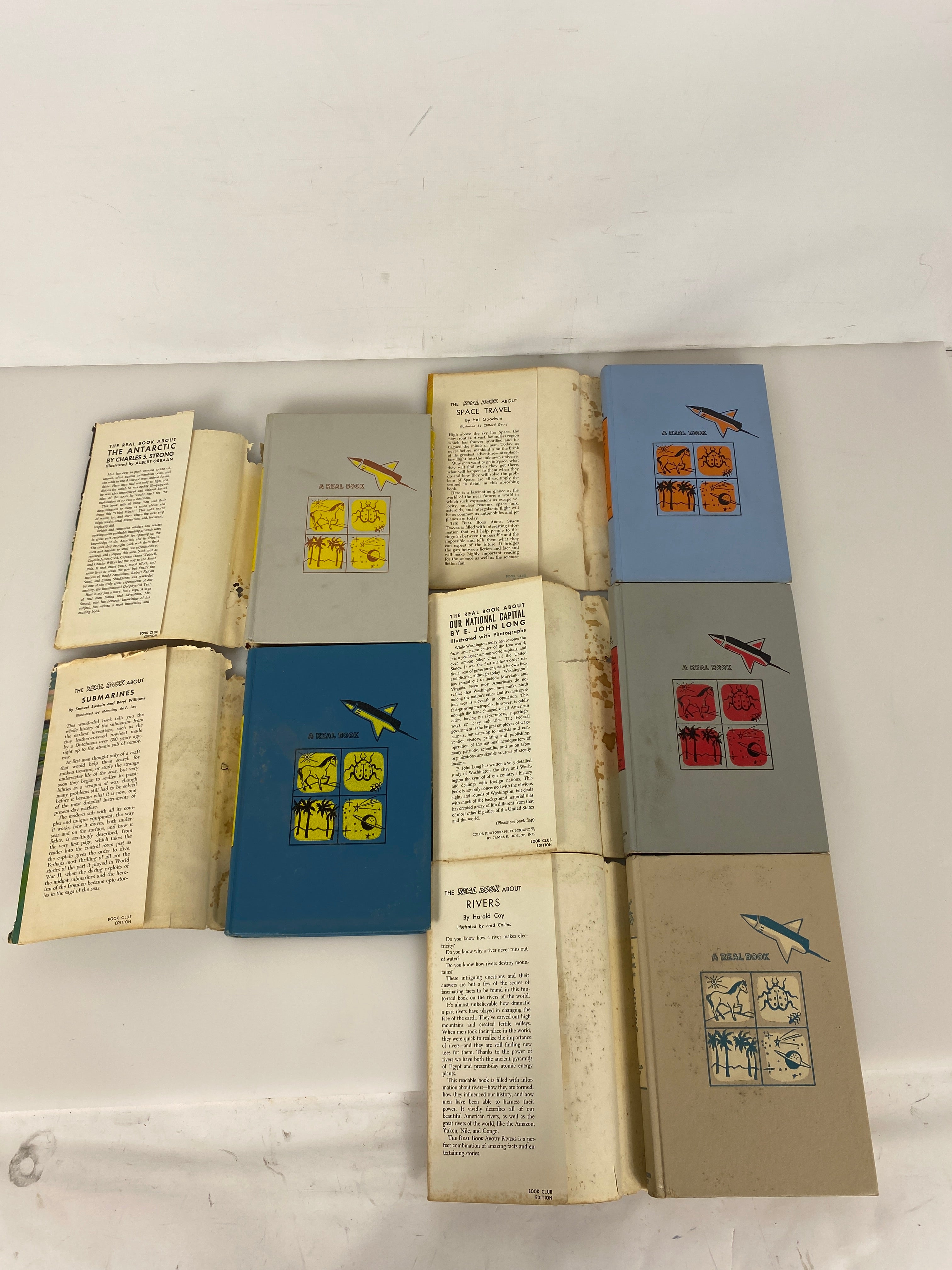 5 Vtg The Real Book About...Space/Submarines/Rivers/The Antarctic/Capital HCDJ