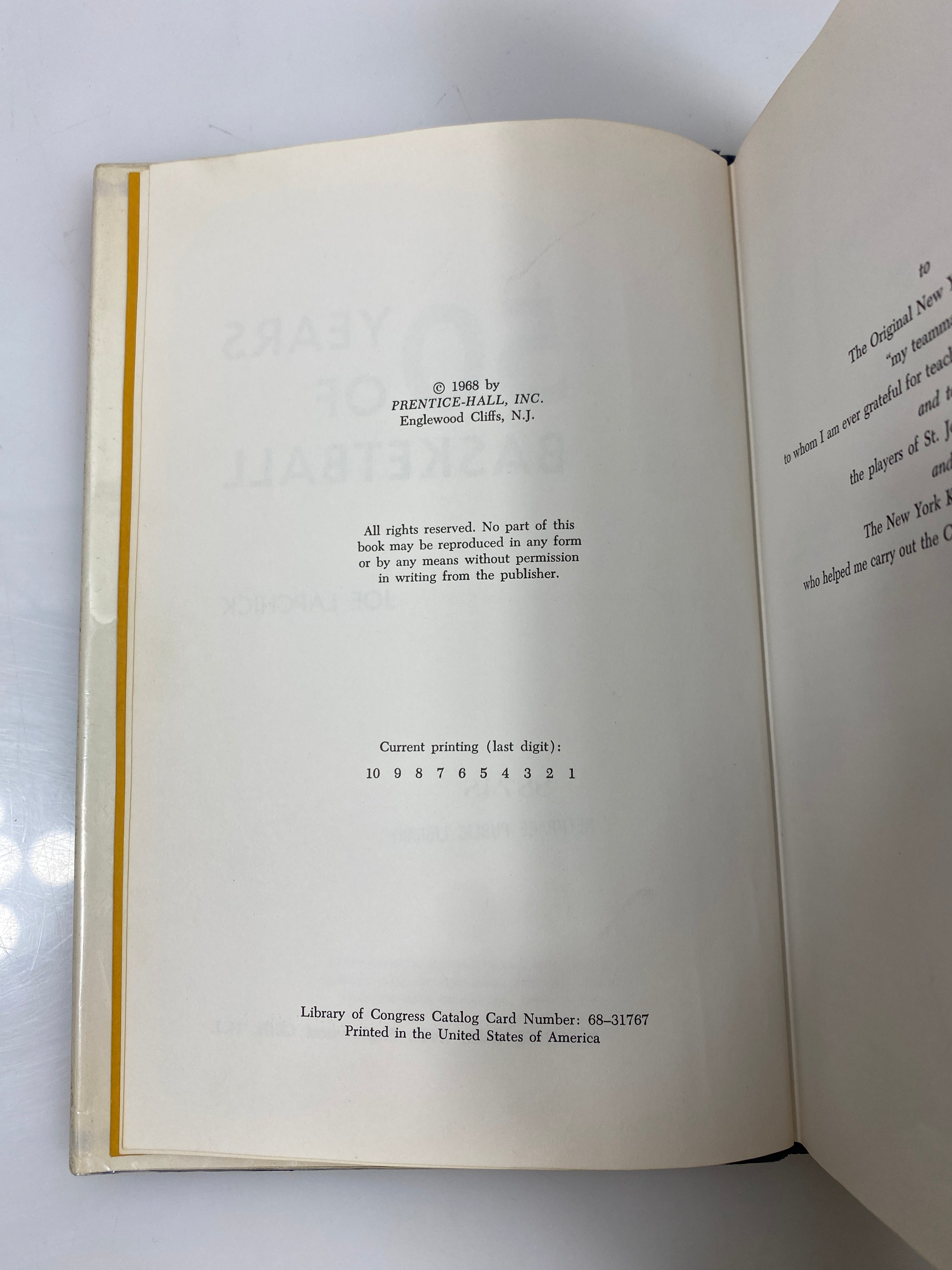 50 Years of Basketball by Lapchick 1968 Ex-library HCDJ