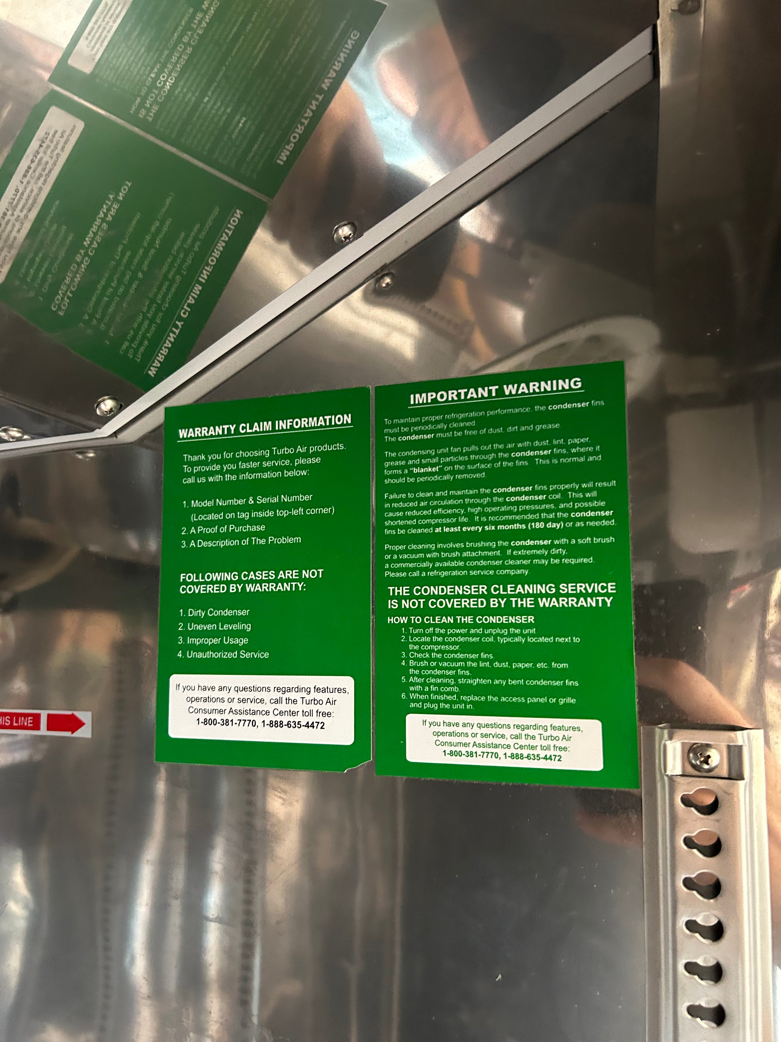 Turbo Air Deluxe Refrigerator *Parts or Repair*