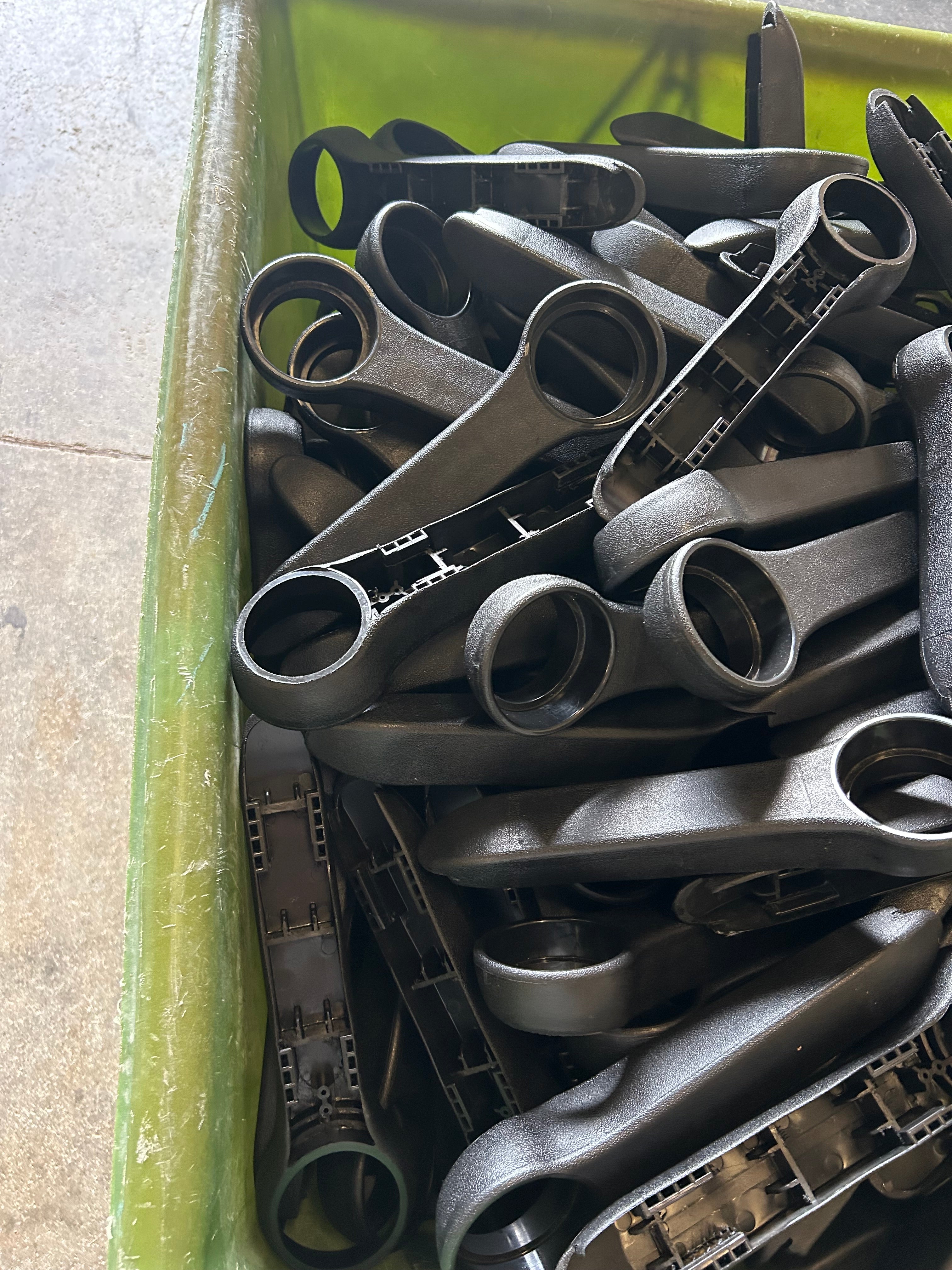 Cart of Approximately 200 Brand New Stadium Style Sear Armrests From Munn Ice Arena*Cart Included*