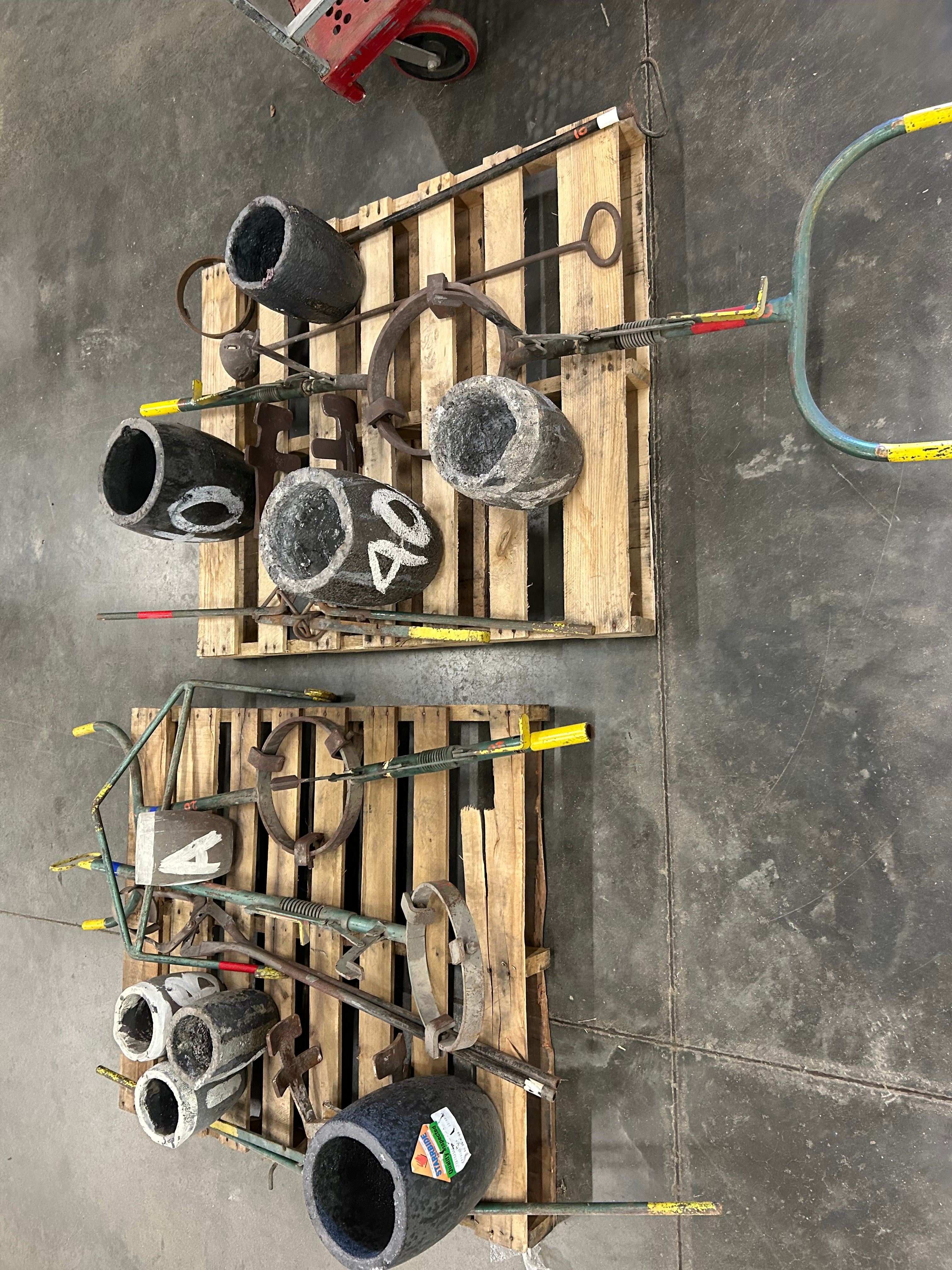 Large Assortment of Metal Foundry Tools
