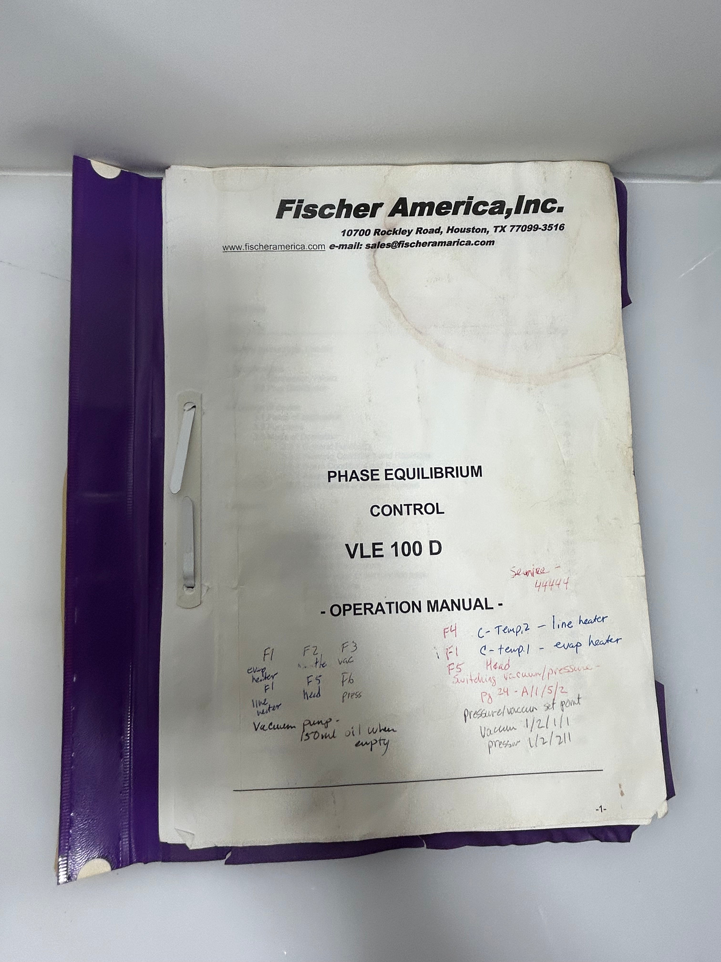 Fischer America Vapor-Liquid Equilibrium Apparatus with Vacuum Pump