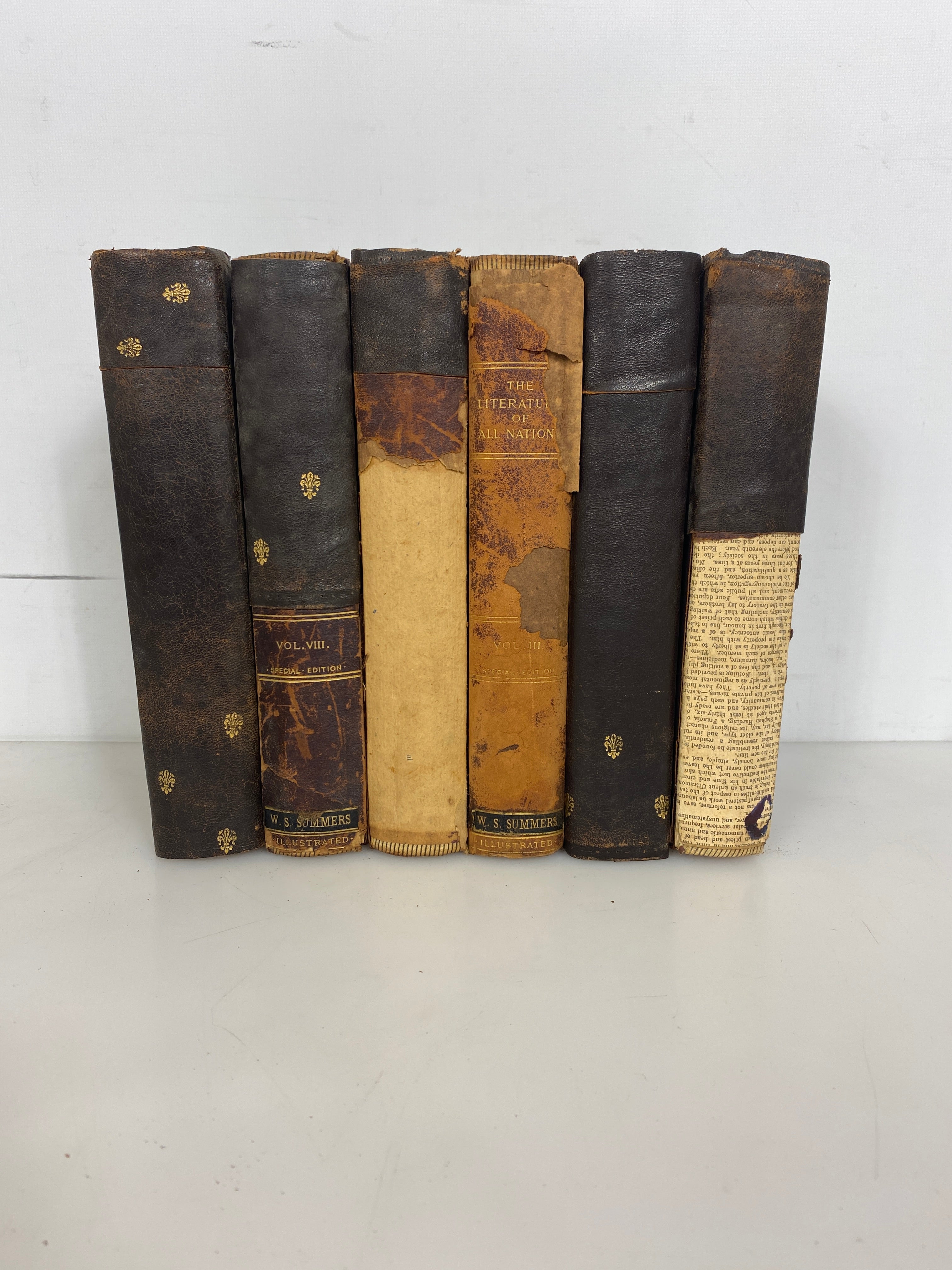 6 Antiques Volumes: The Literature of All Nations & All Ages 1902 HC